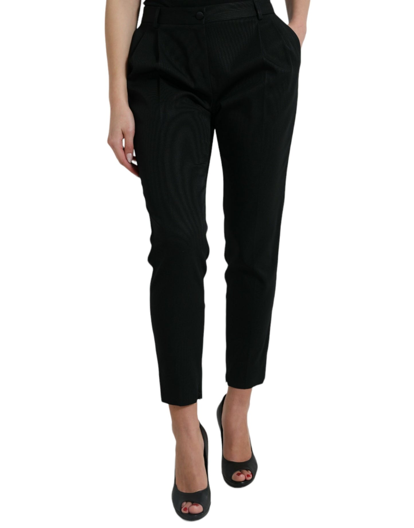 Dolce & Gabbana Elegant High-Waist Tapered Cropped Pants IT42 / M