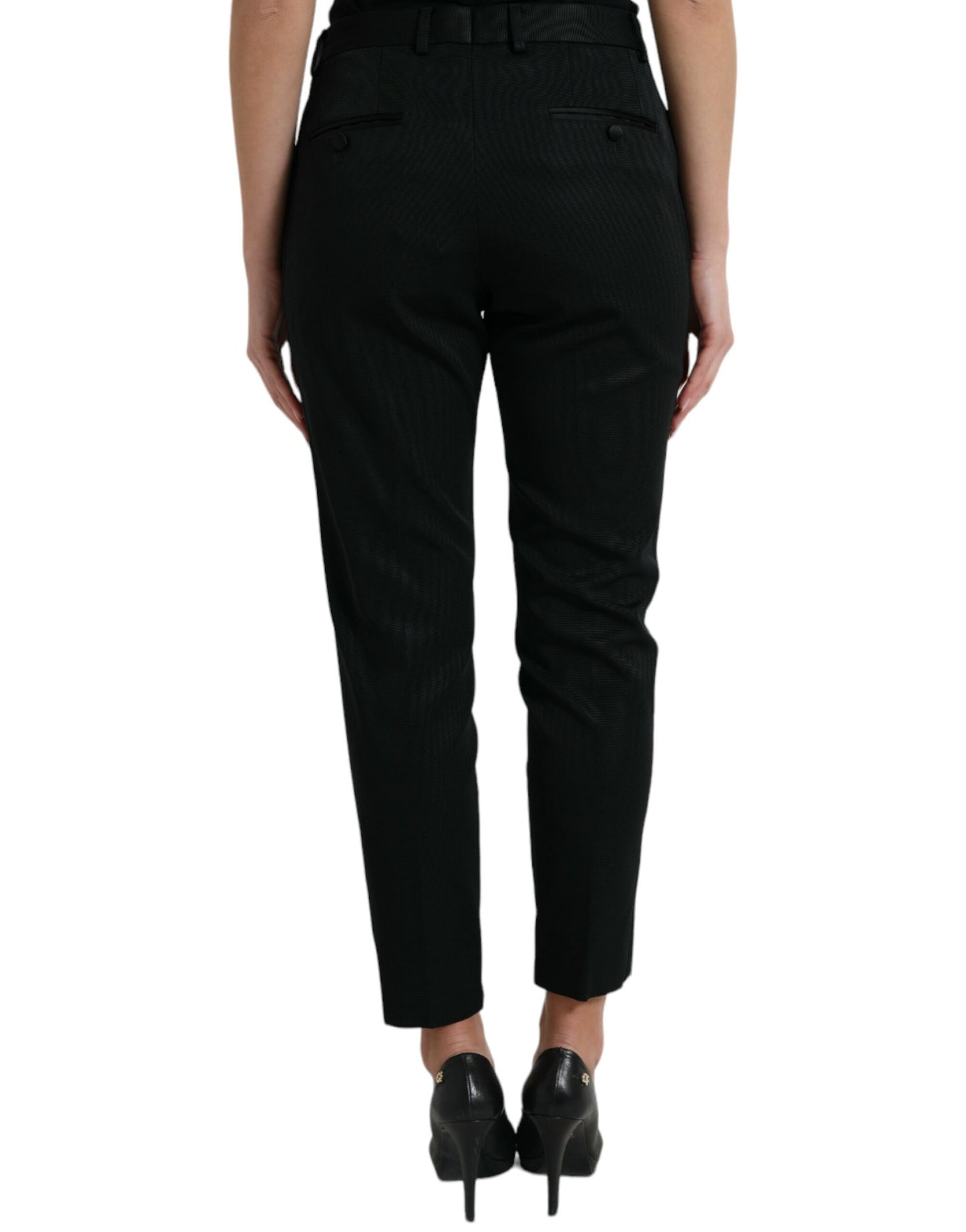 Dolce & Gabbana Elegant High-Waist Tapered Cropped Pants IT42 / M