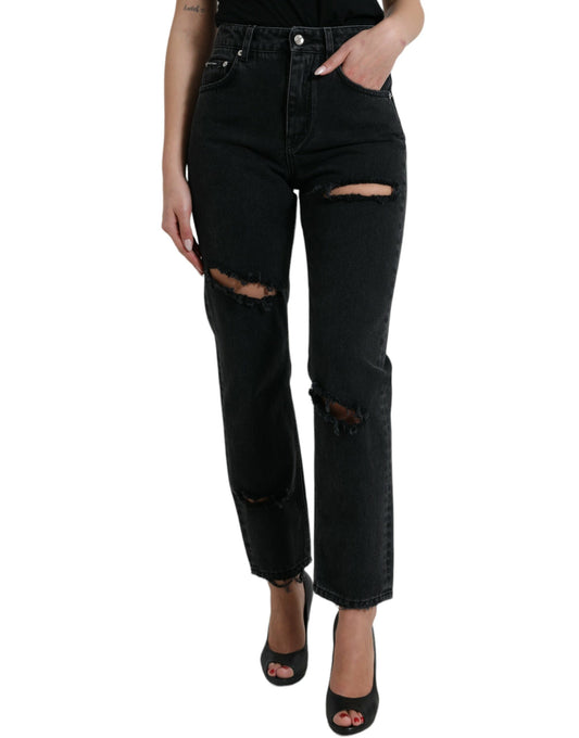 Dolce & Gabbana Elegant High-Waist Black Stretch Jeans IT40 | S