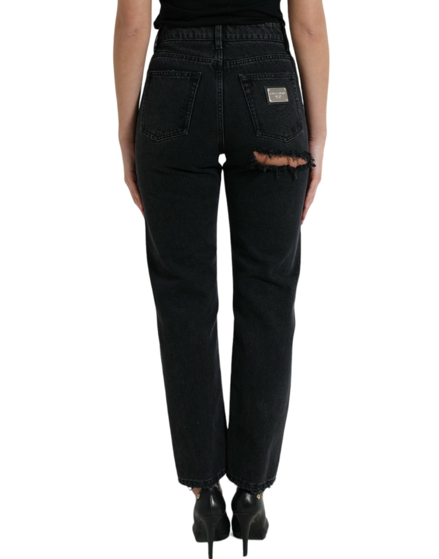 Dolce & Gabbana Elegant High-Waist Black Stretch Jeans IT40 | S