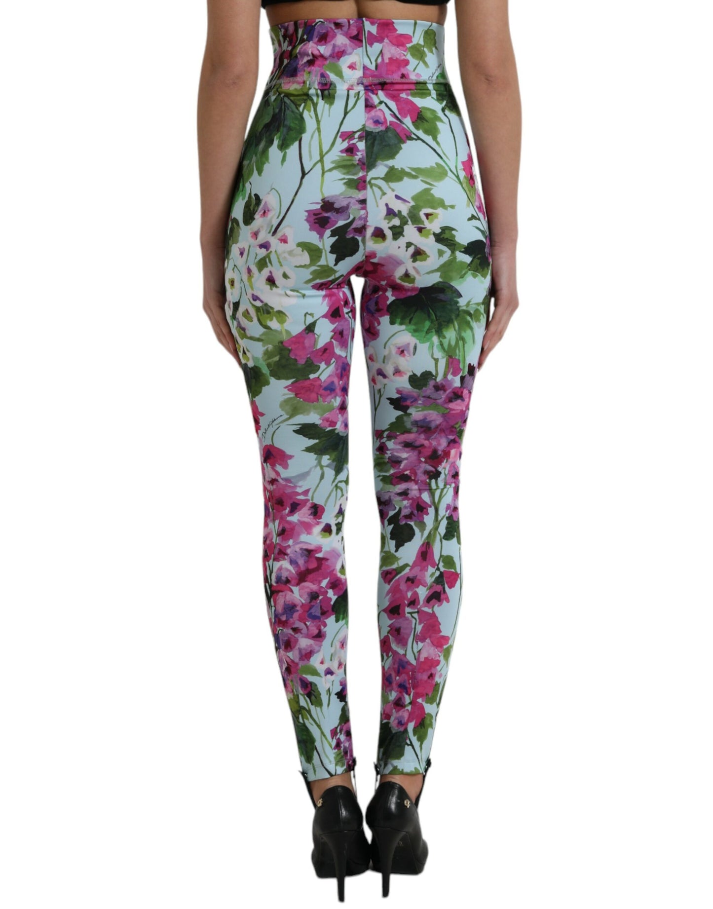 Dolce & Gabbana Elegant Floral High-Rise Leggings Pants IT40 | S