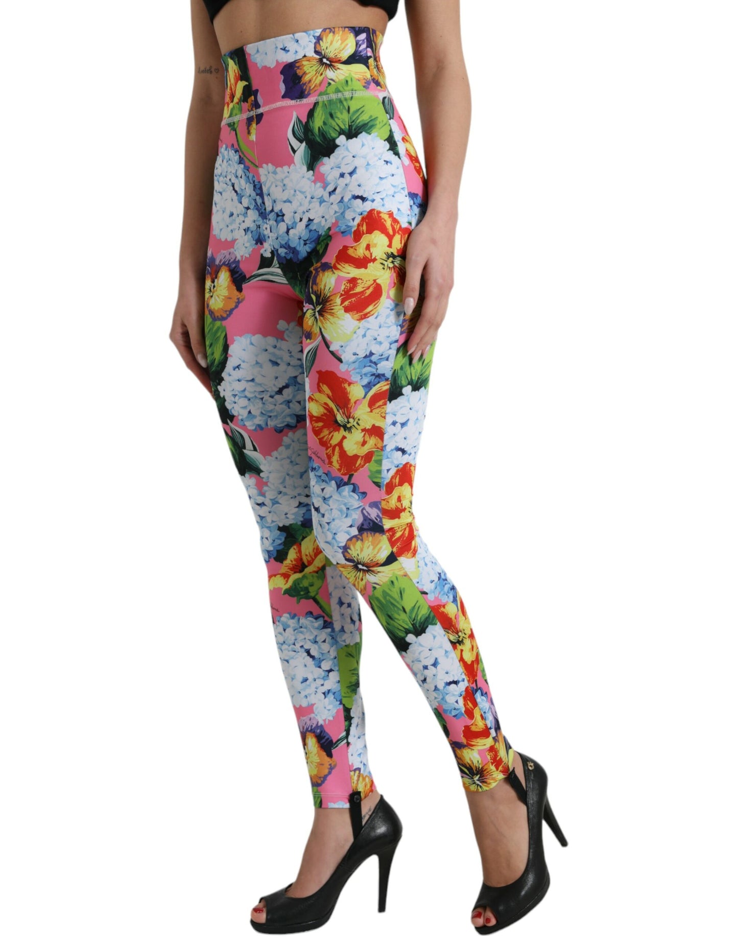 Dolce & Gabbana Exquisite Floral High Waist Leggings IT40 | S