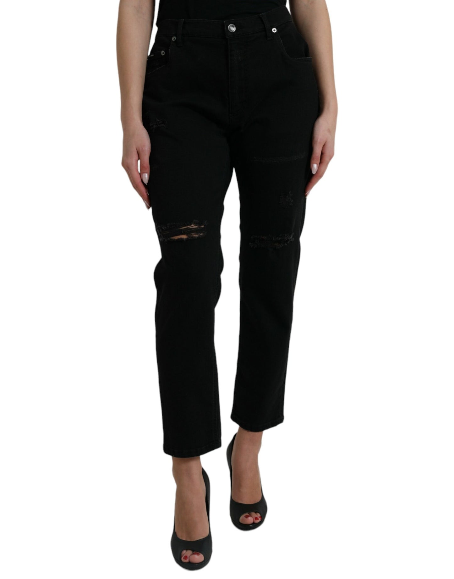 Dolce & Gabbana Elegant High Waist Black Stretch Jeans IT40 | S