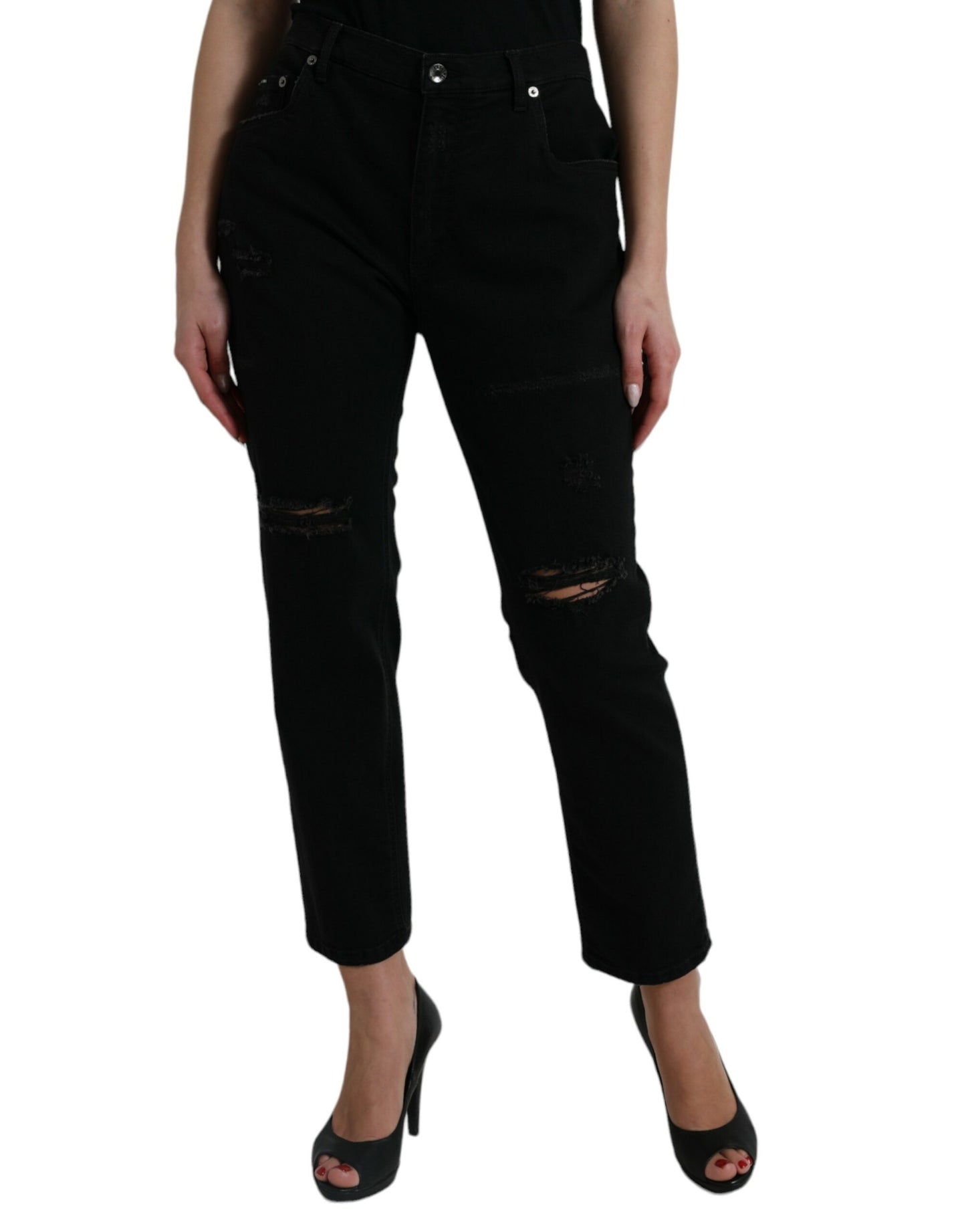 Dolce & Gabbana Elegant High Waist Black Stretch Jeans IT40 | S