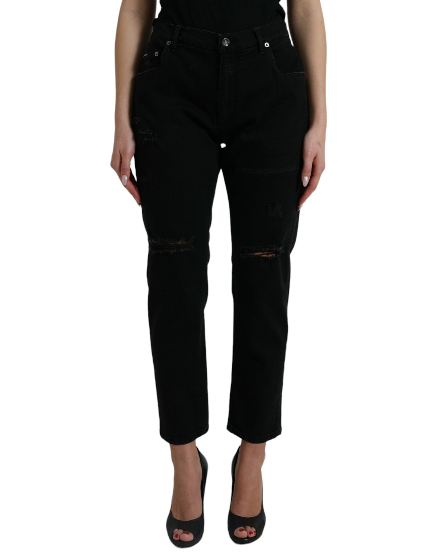 Dolce & Gabbana Elegant High Waist Black Stretch Jeans IT40 | S