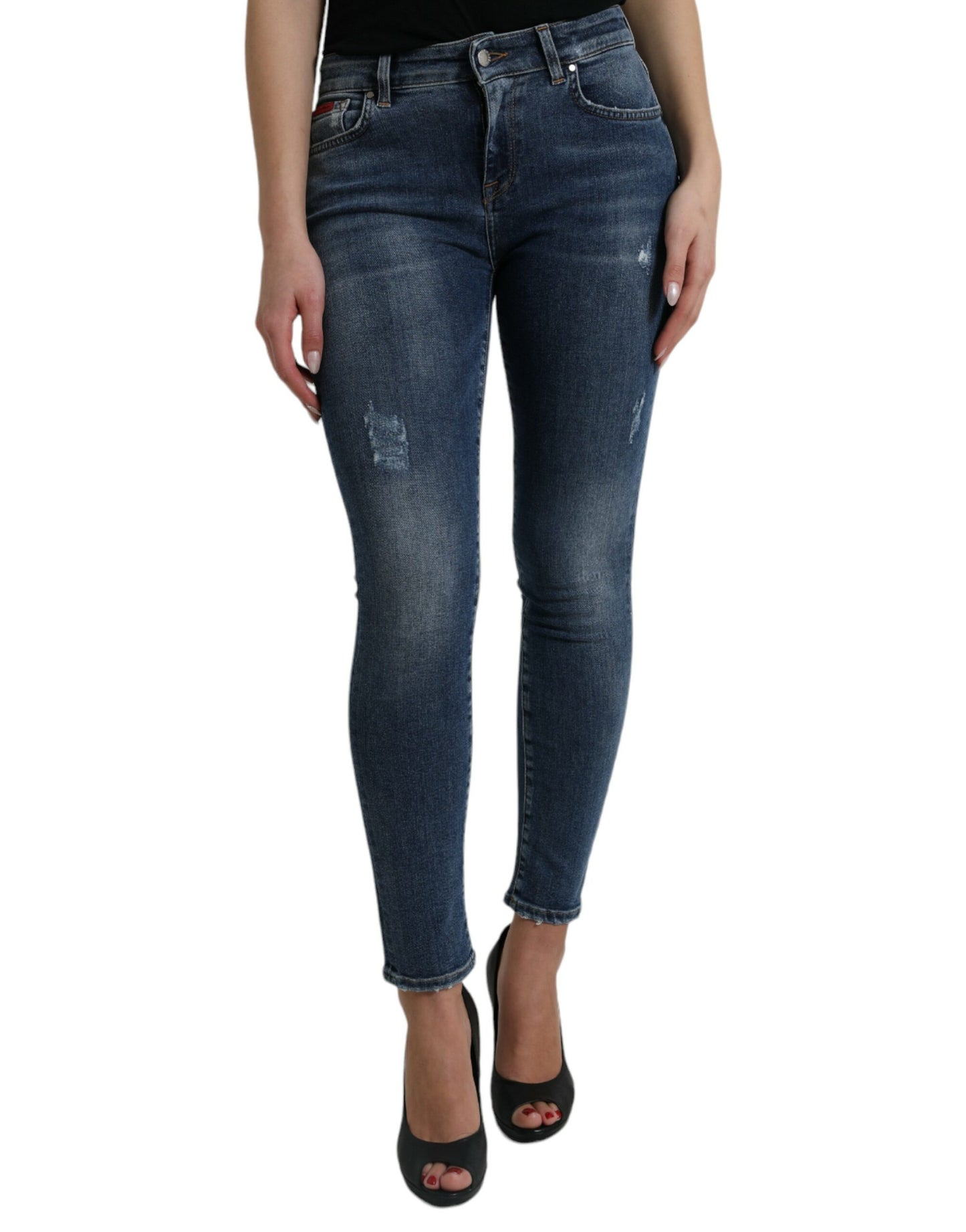 Dolce & Gabbana Elegant Mid Waist Stretch Jeans in Blue IT40 | S