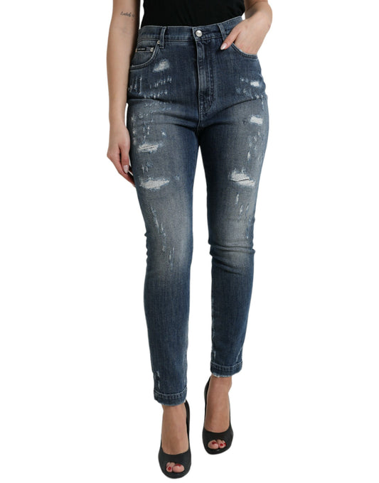 Dolce & Gabbana Elegant High Waist Stretch Denim Jeans IT40 | S