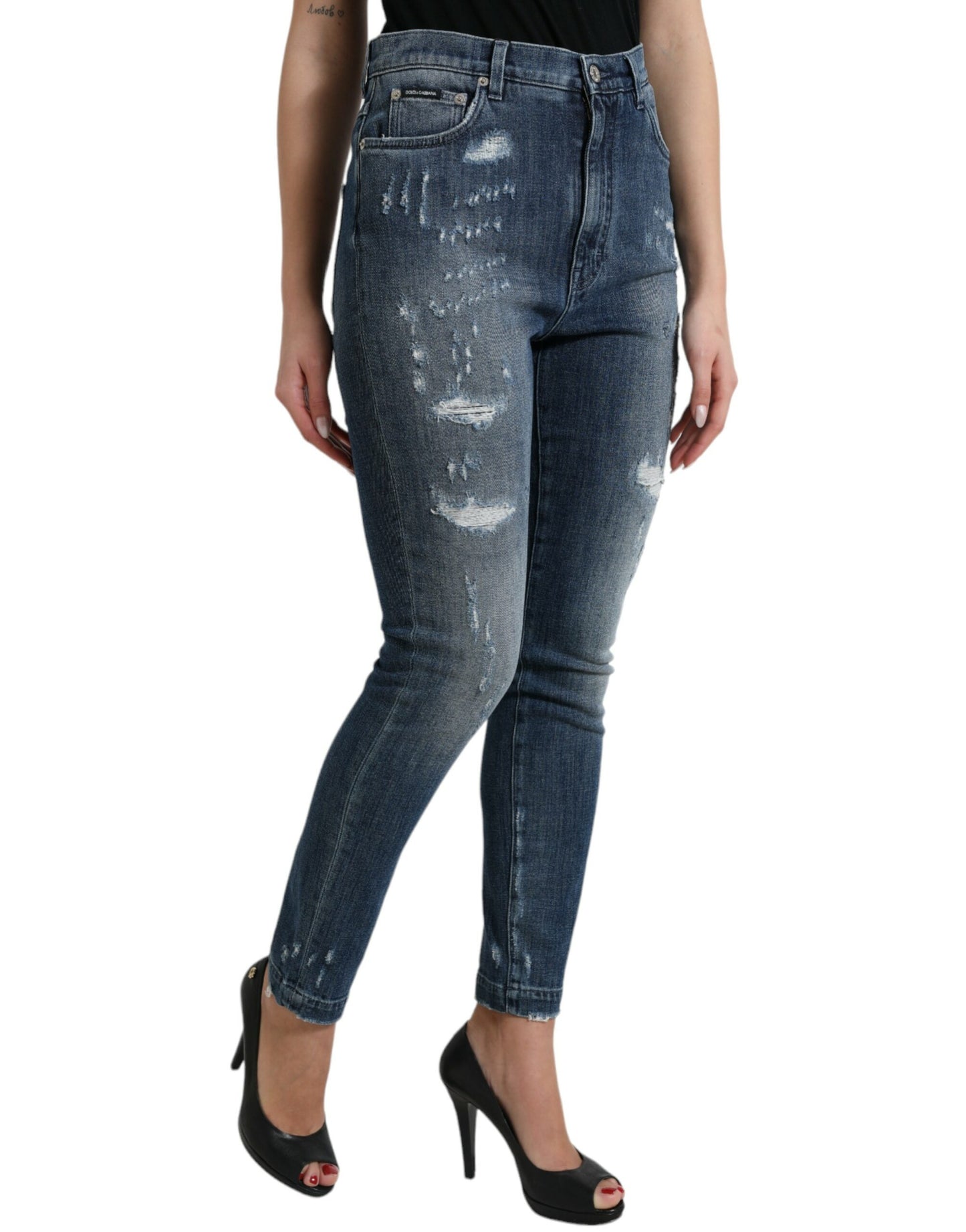 Dolce & Gabbana Elegant High Waist Stretch Denim Jeans IT40 | S