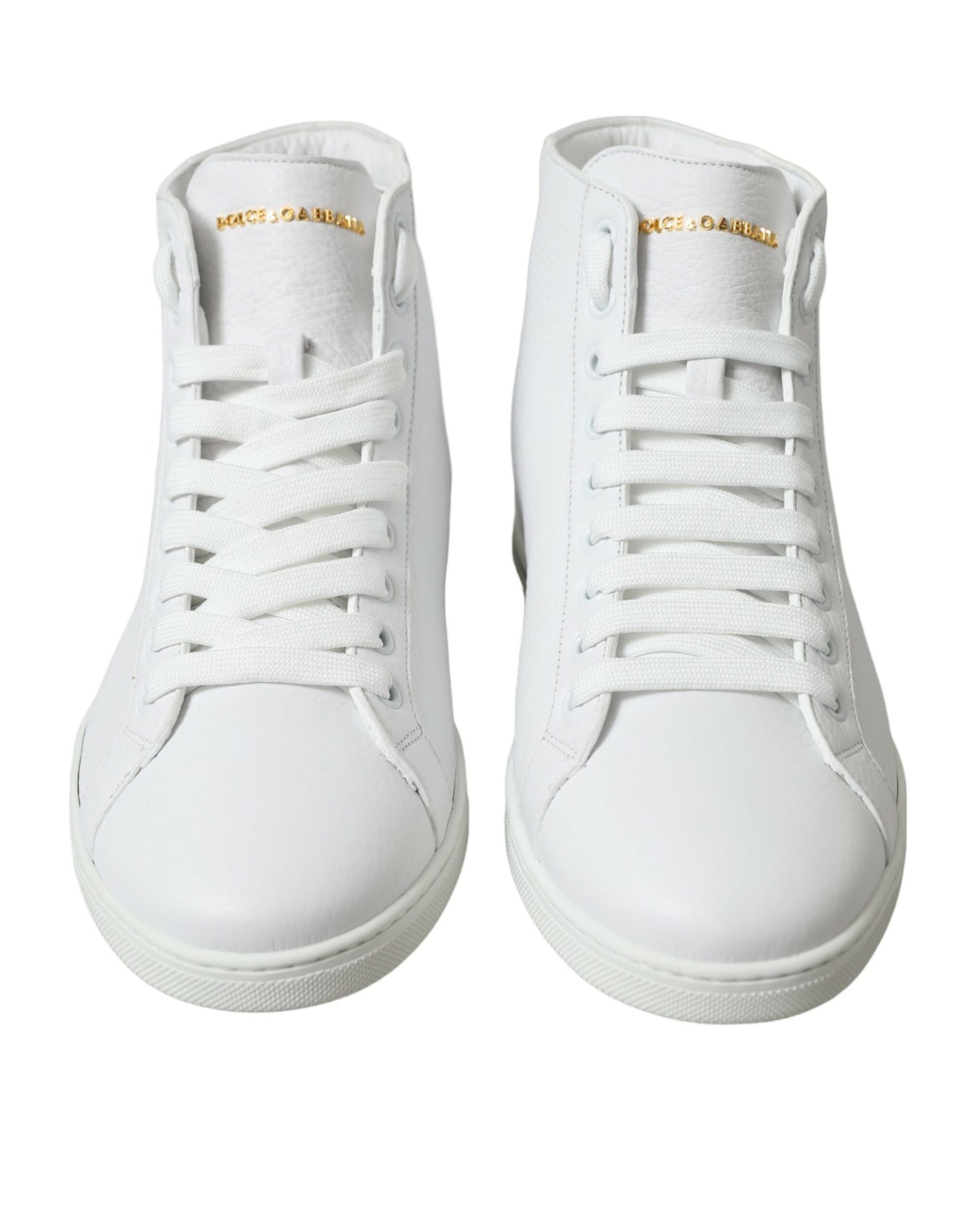 Dolce & Gabbana Elegant White Leather High Top Sneakers EU40 / US7