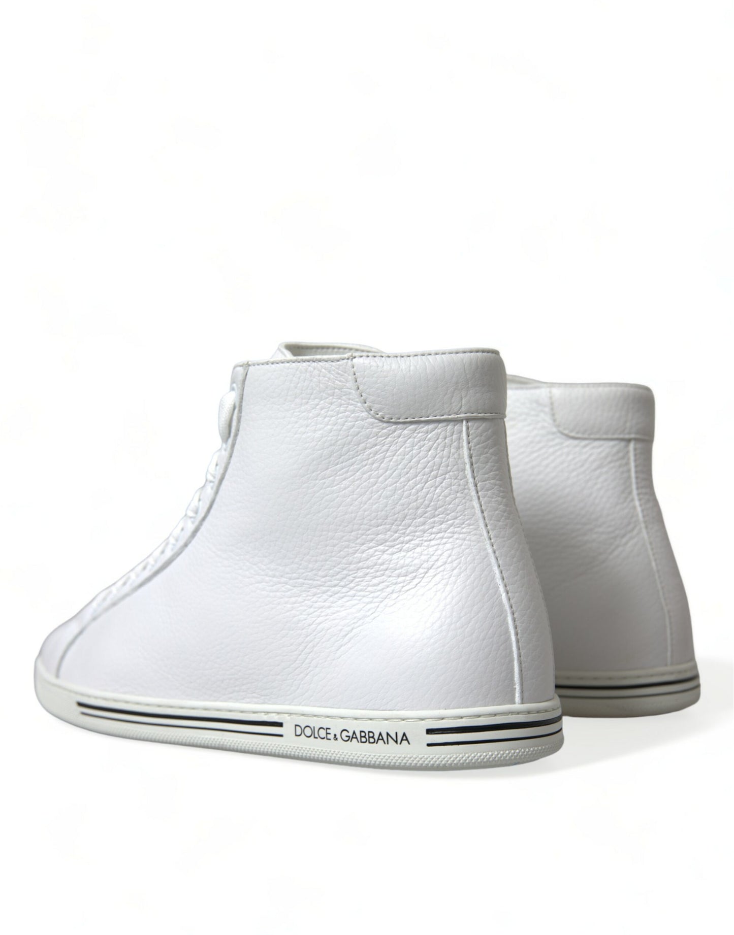 Dolce & Gabbana Elegant White Leather High Top Sneakers EU40 / US7