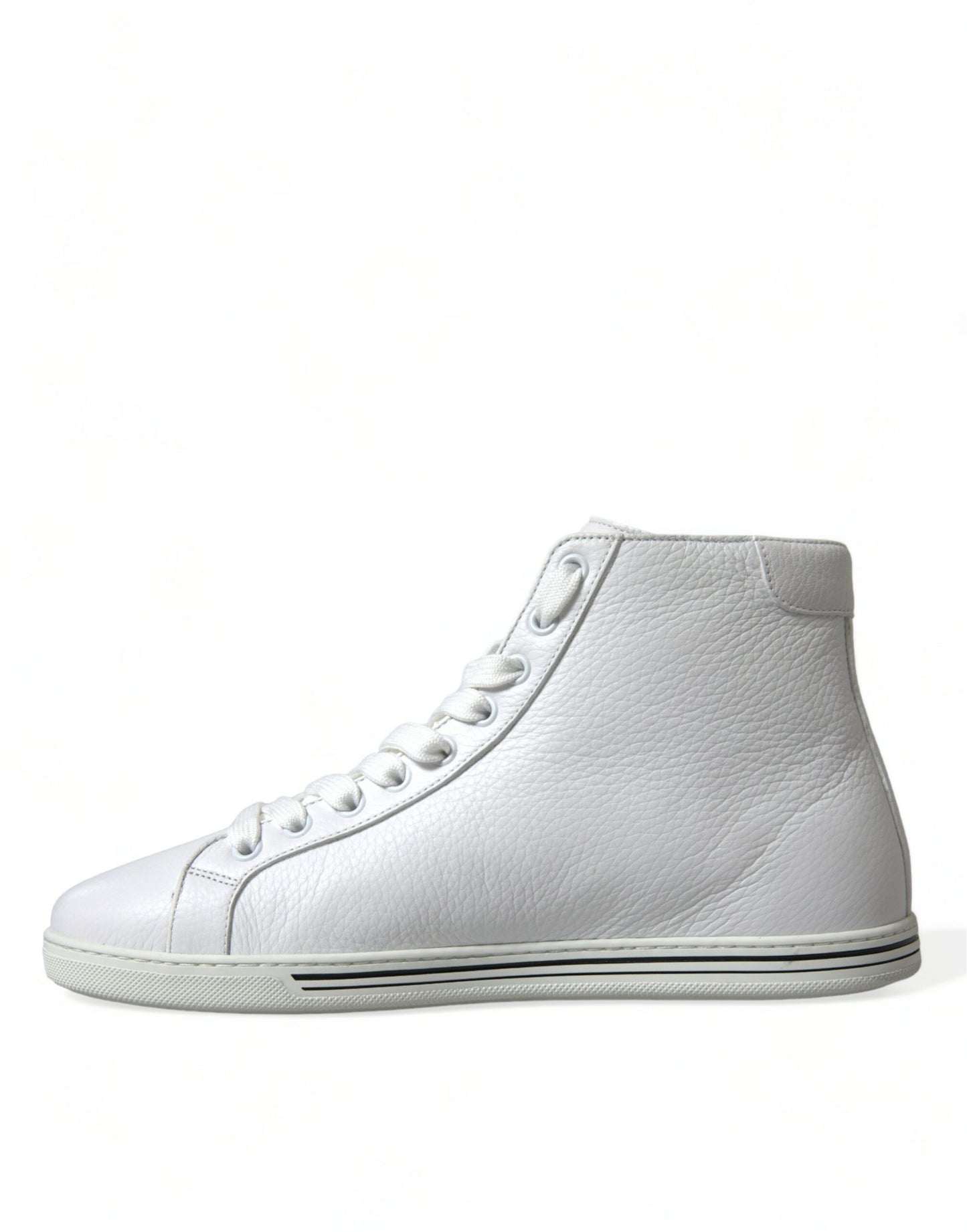 Dolce & Gabbana Elegant White Leather High Top Sneakers EU40 / US7