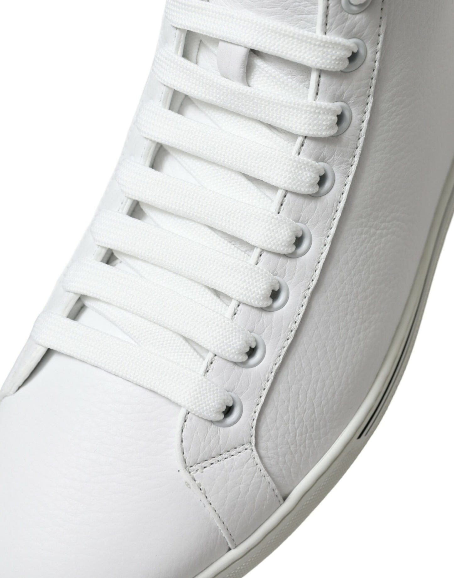 Dolce & Gabbana Elegant White Leather High Top Sneakers EU40 / US7