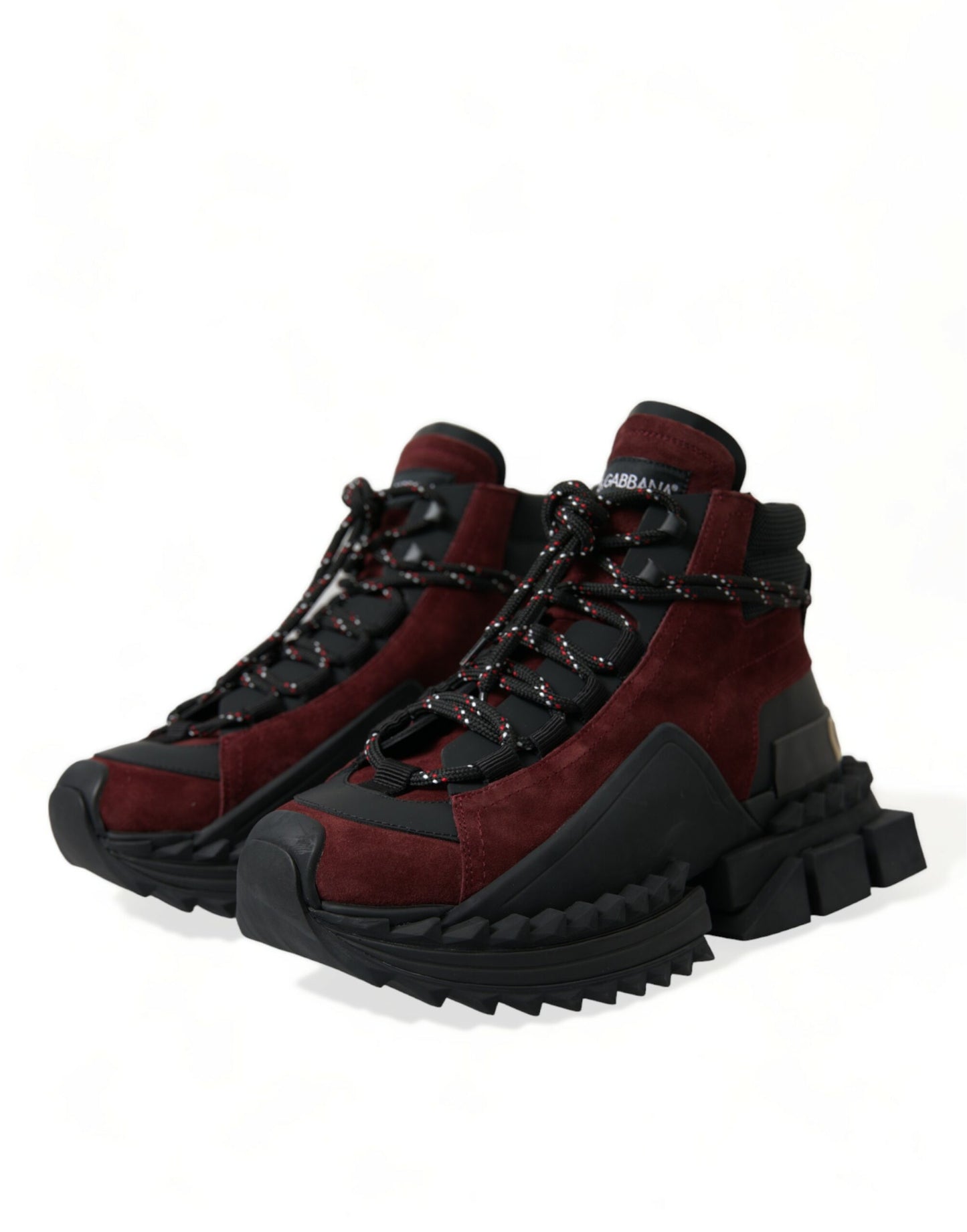 Dolce & Gabbana Burgundy Leather High Top Sneakers EU39 / US6