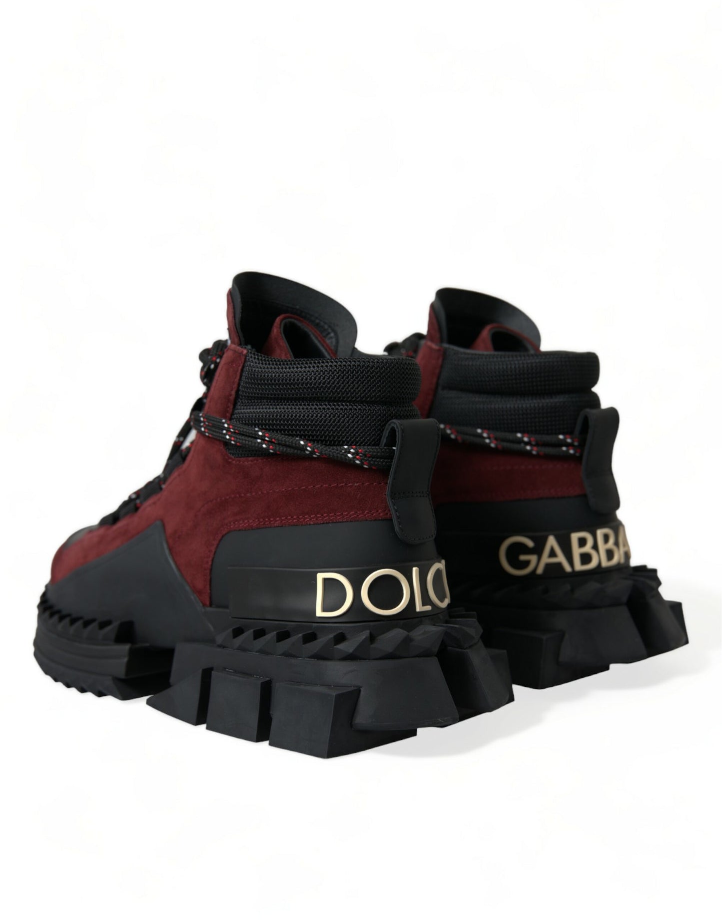 Dolce & Gabbana Burgundy Leather High Top Sneakers EU39 / US6