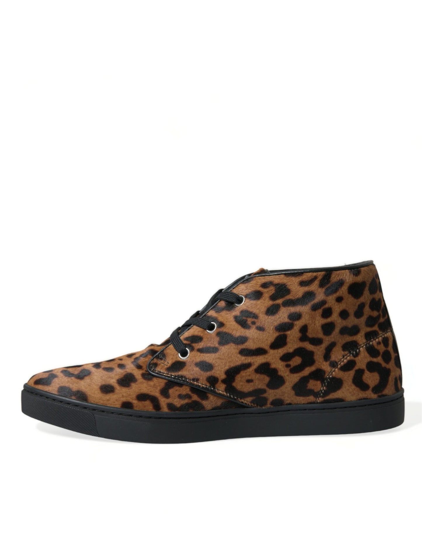 Dolce & Gabbana Elegant Leopard Print Mid-Top Sneakers