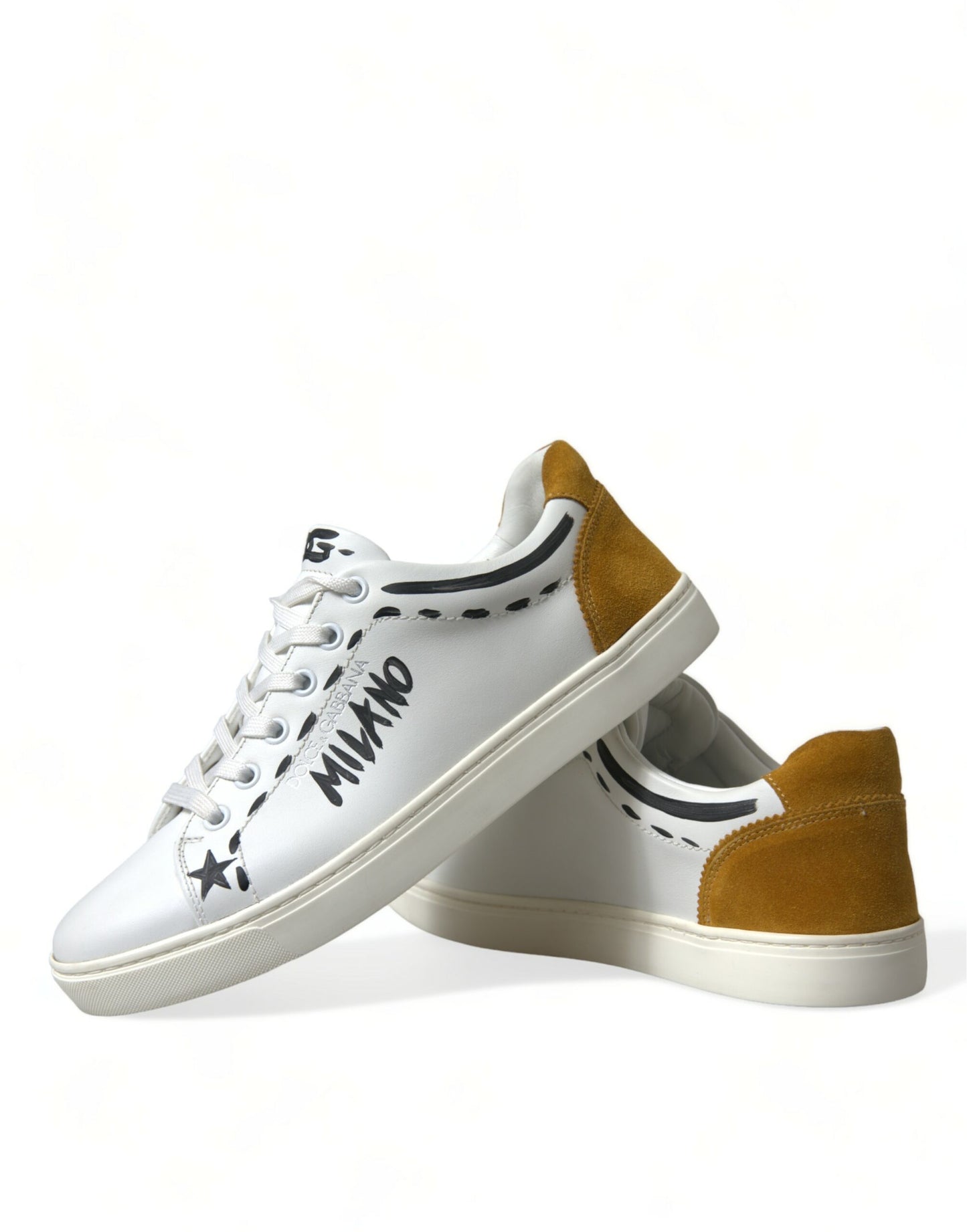 Dolce & Gabbana Sleek White Low Top Leather Sneakers EU39.5 / US6.5