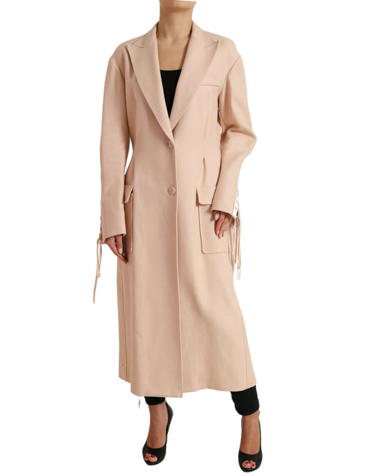 Dolce & Gabbana Elegant Beige Single-Breasted Trench Coat IT40 / S