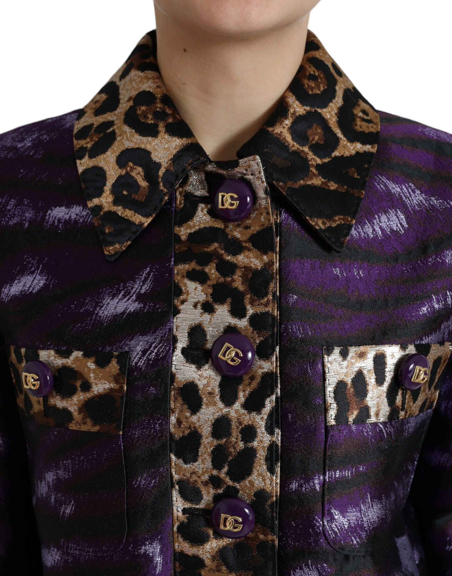 Dolce & Gabbana Exquisite Jacquard Trench With Tiger Motif IT36 / XS