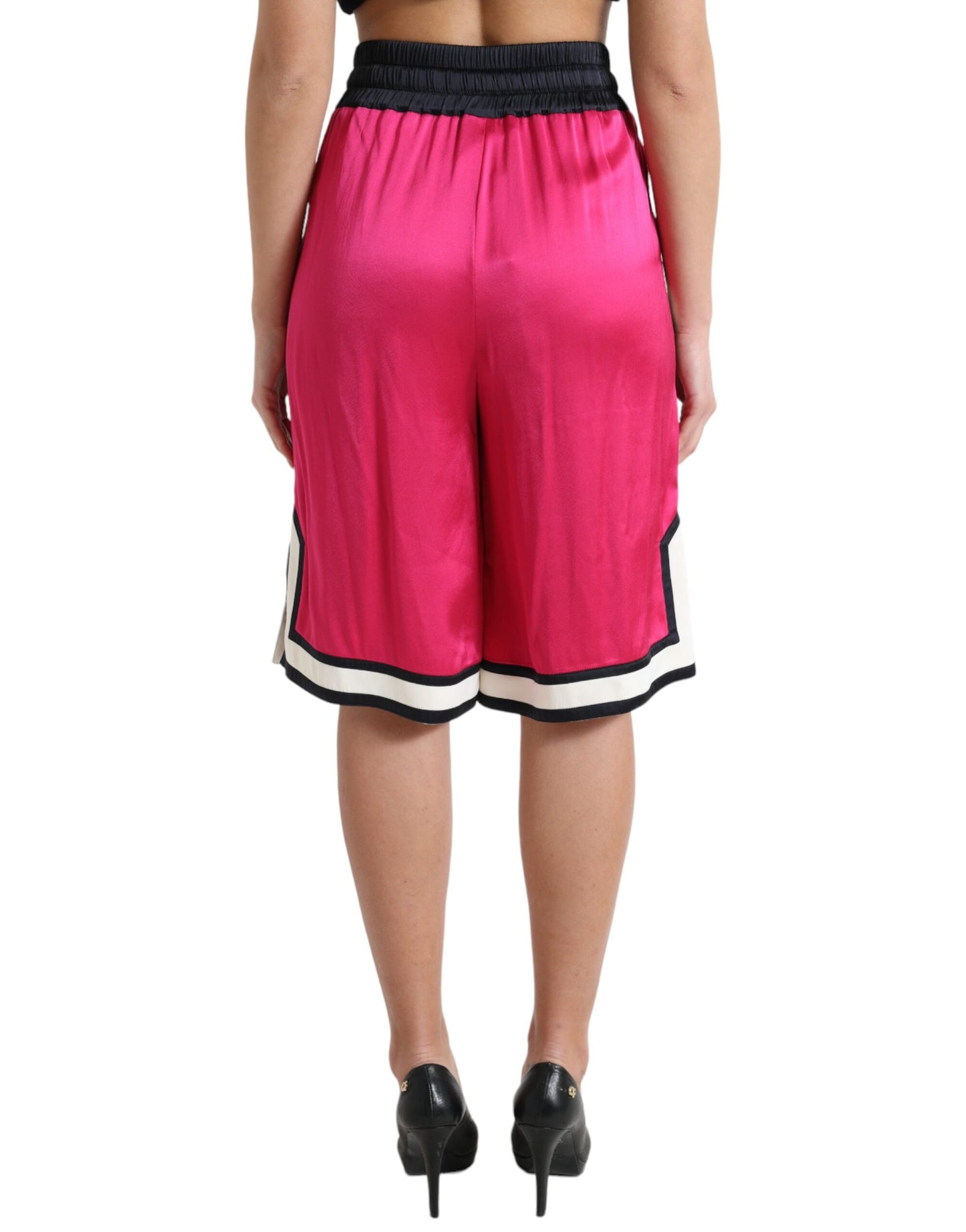 Dolce & Gabbana Chic Pink High Waist Jersey Shorts IT40 / S