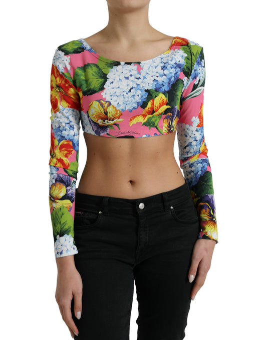 Dolce & Gabbana Floral Elegance Cropped Blouse IT40 | S