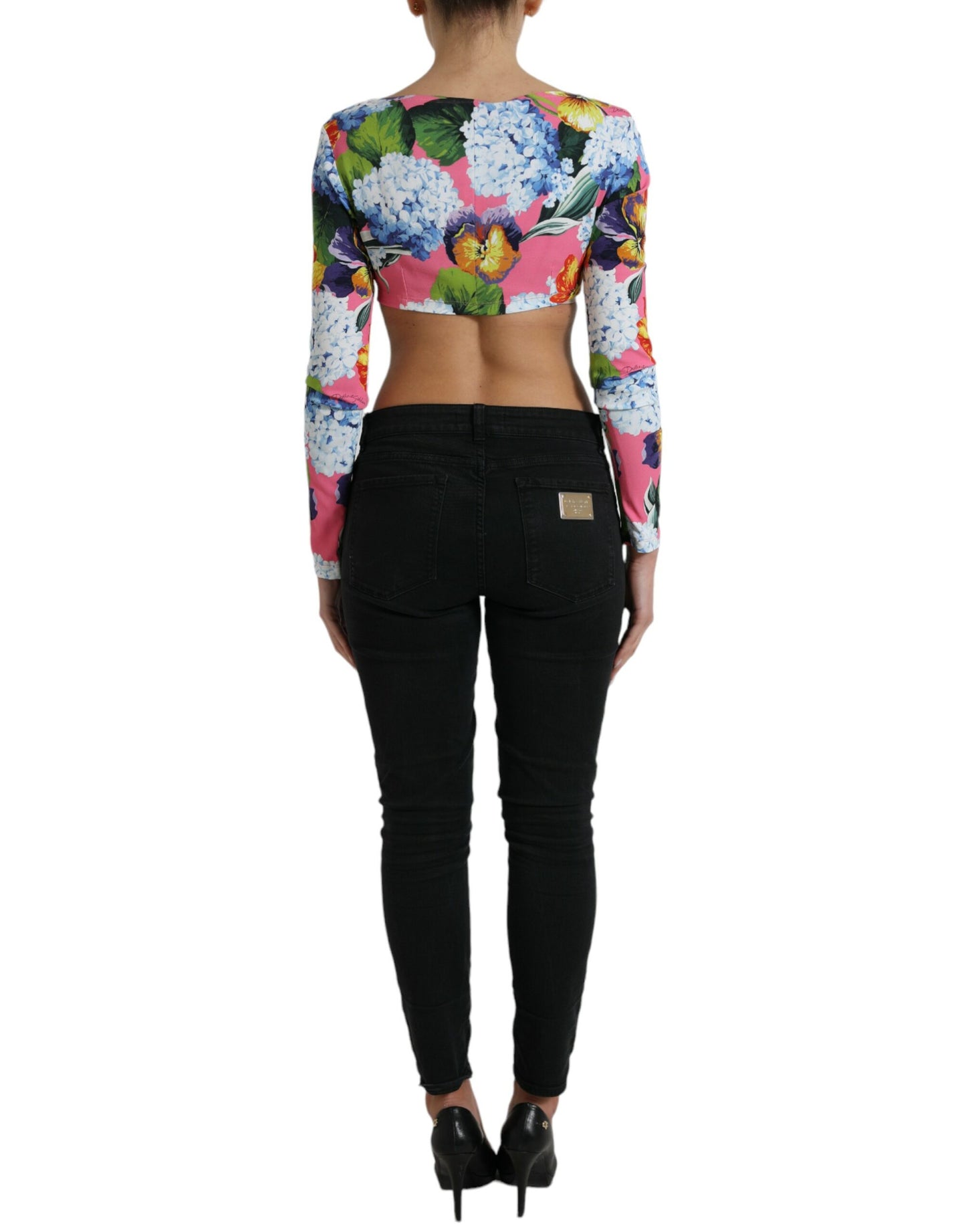 Dolce & Gabbana Floral Elegance Cropped Blouse IT40 | S