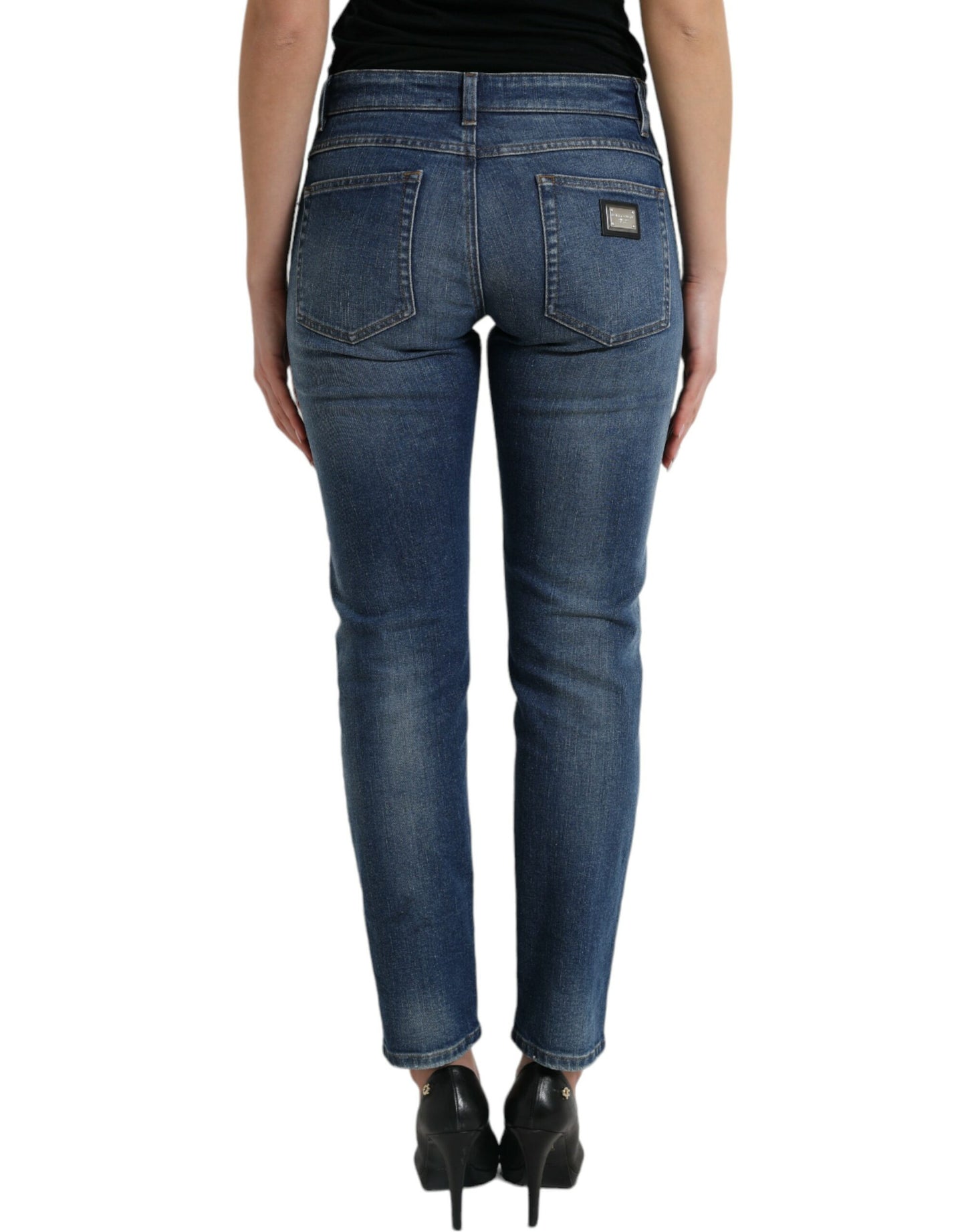 Dolce & Gabbana Chic Boyfriend Mid-Waist Stretch Jeans IT40 / S