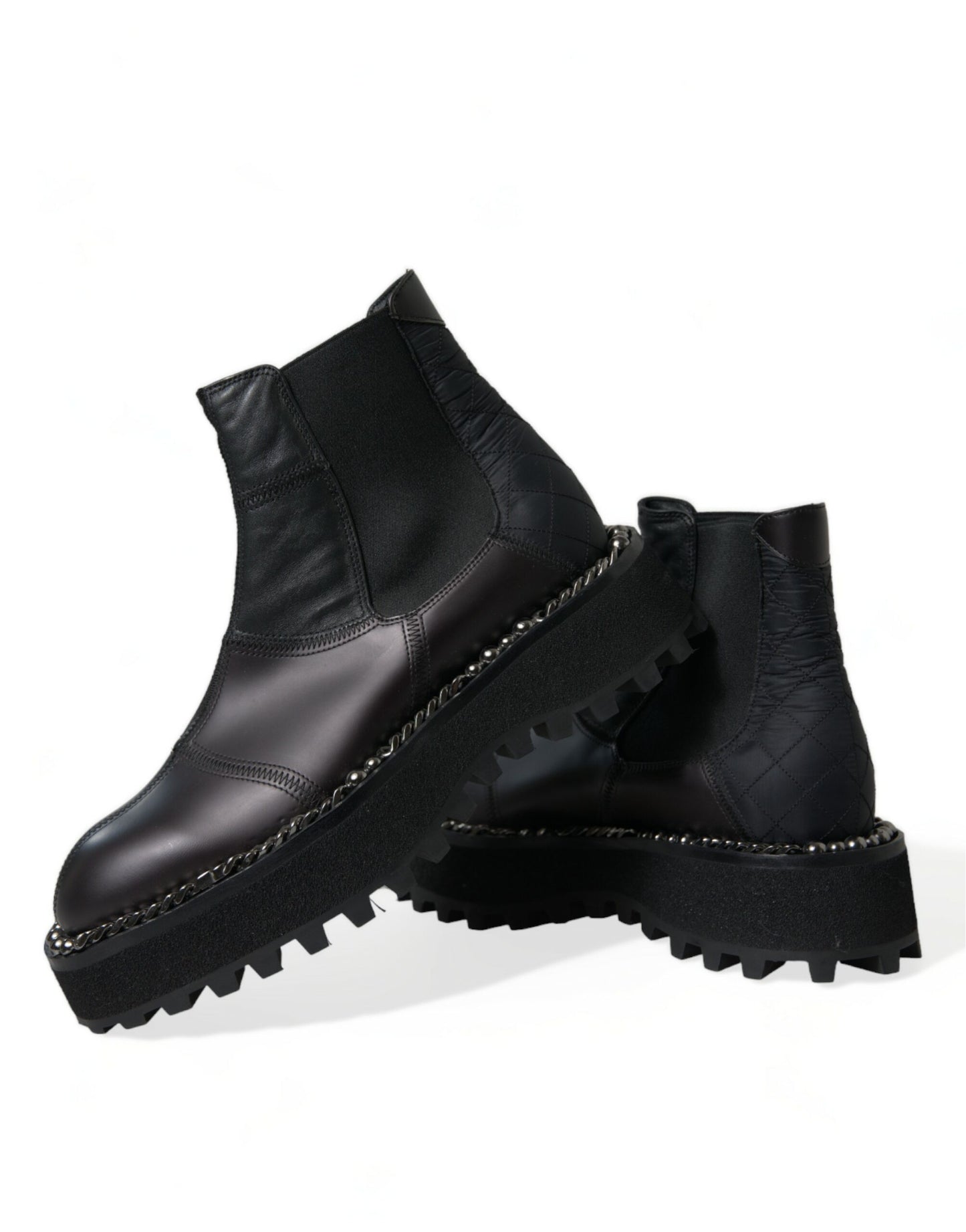 Dolce & Gabbana Elegant Black Chelsea Slip-On Boots EU39 / US6