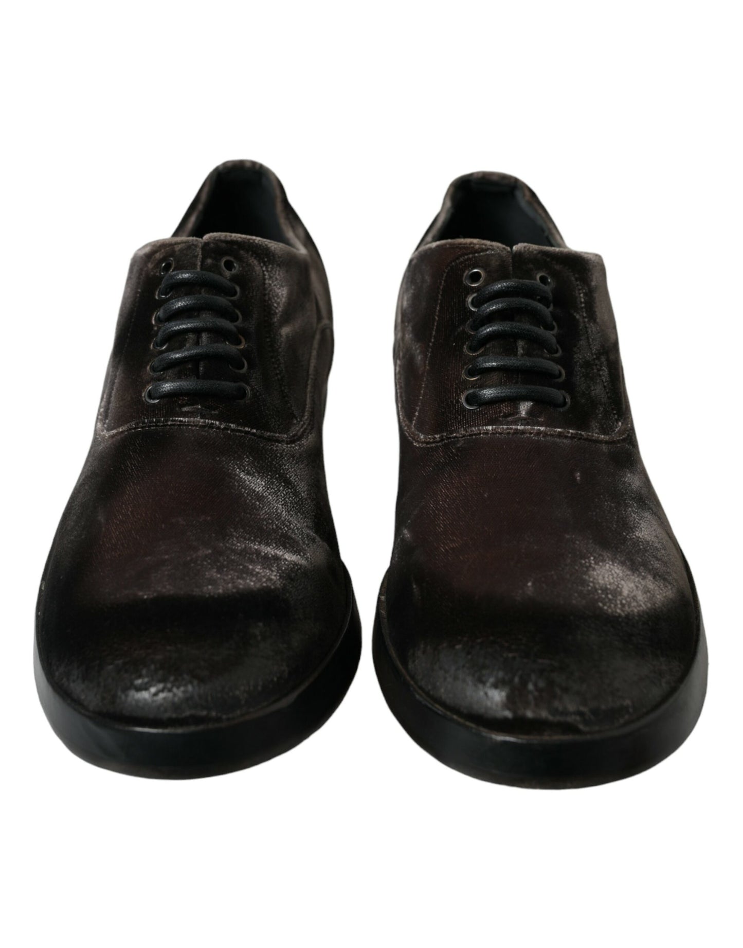 Dolce & Gabbana Elegant Brown Velvet Oxford Lace-up Shoes EU41 / US8