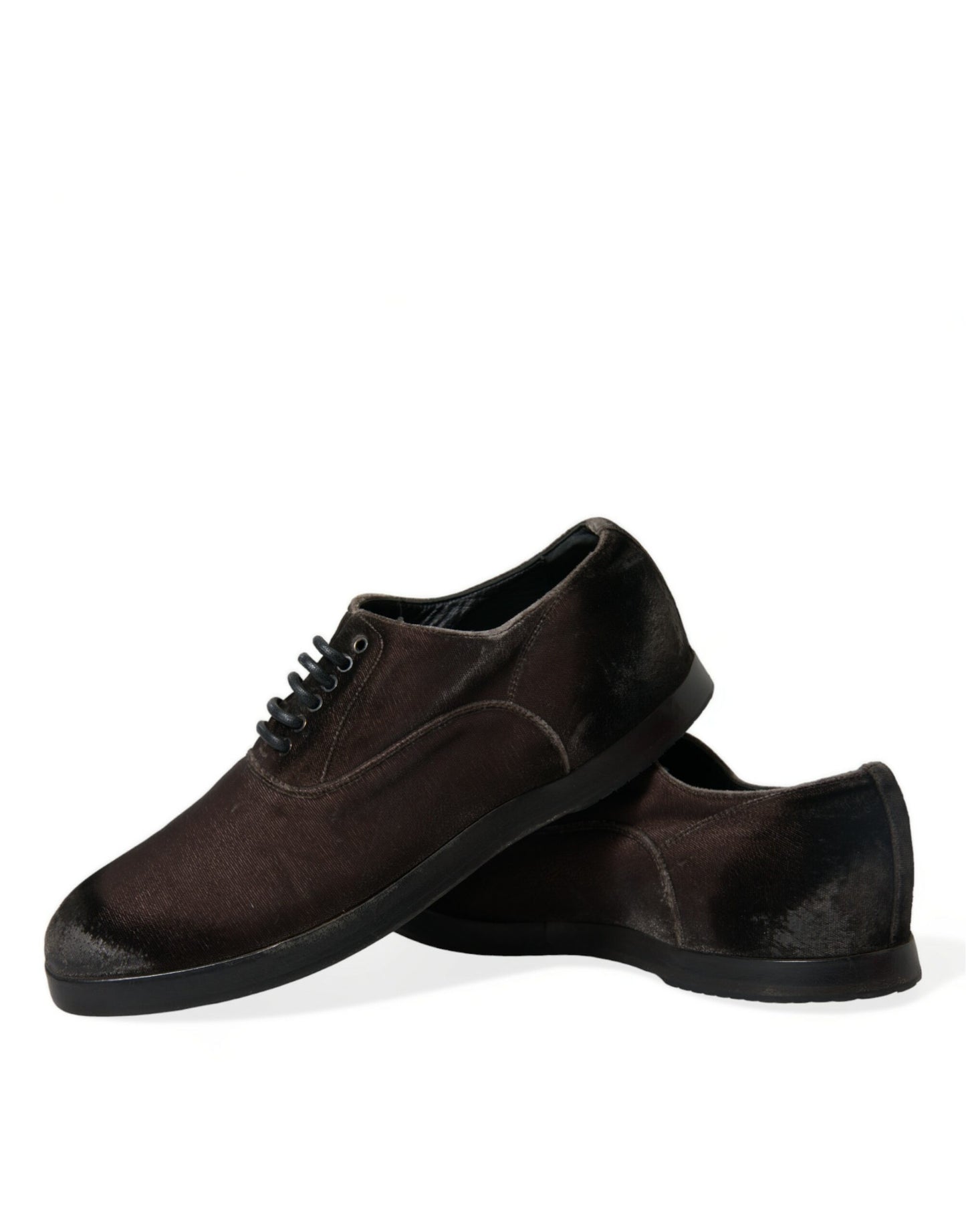 Dolce & Gabbana Elegant Brown Velvet Oxford Lace-up Shoes EU41 / US8