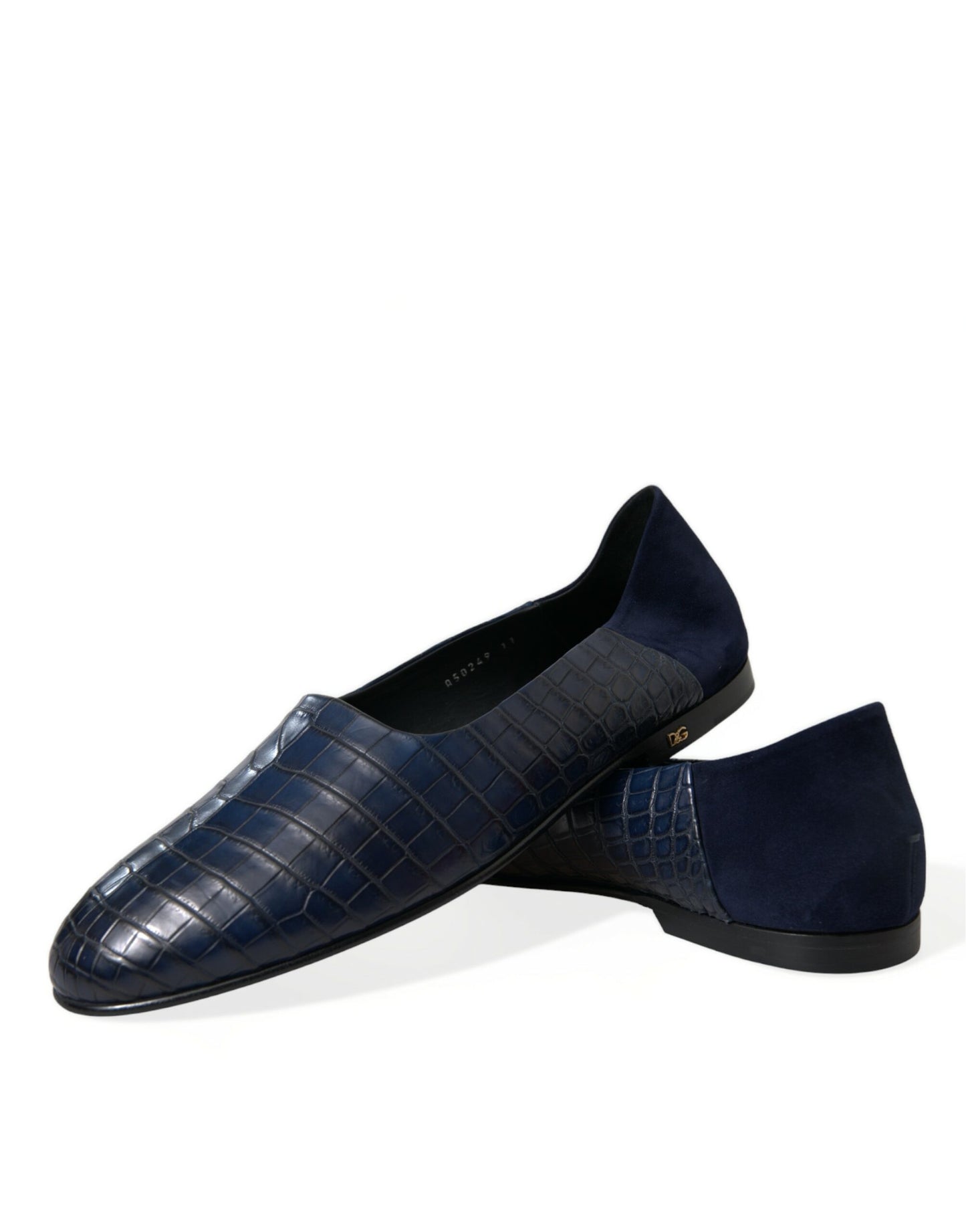 Dolce & Gabbana Elegant Blue Crocodile Leather Loafers EU45 / US12