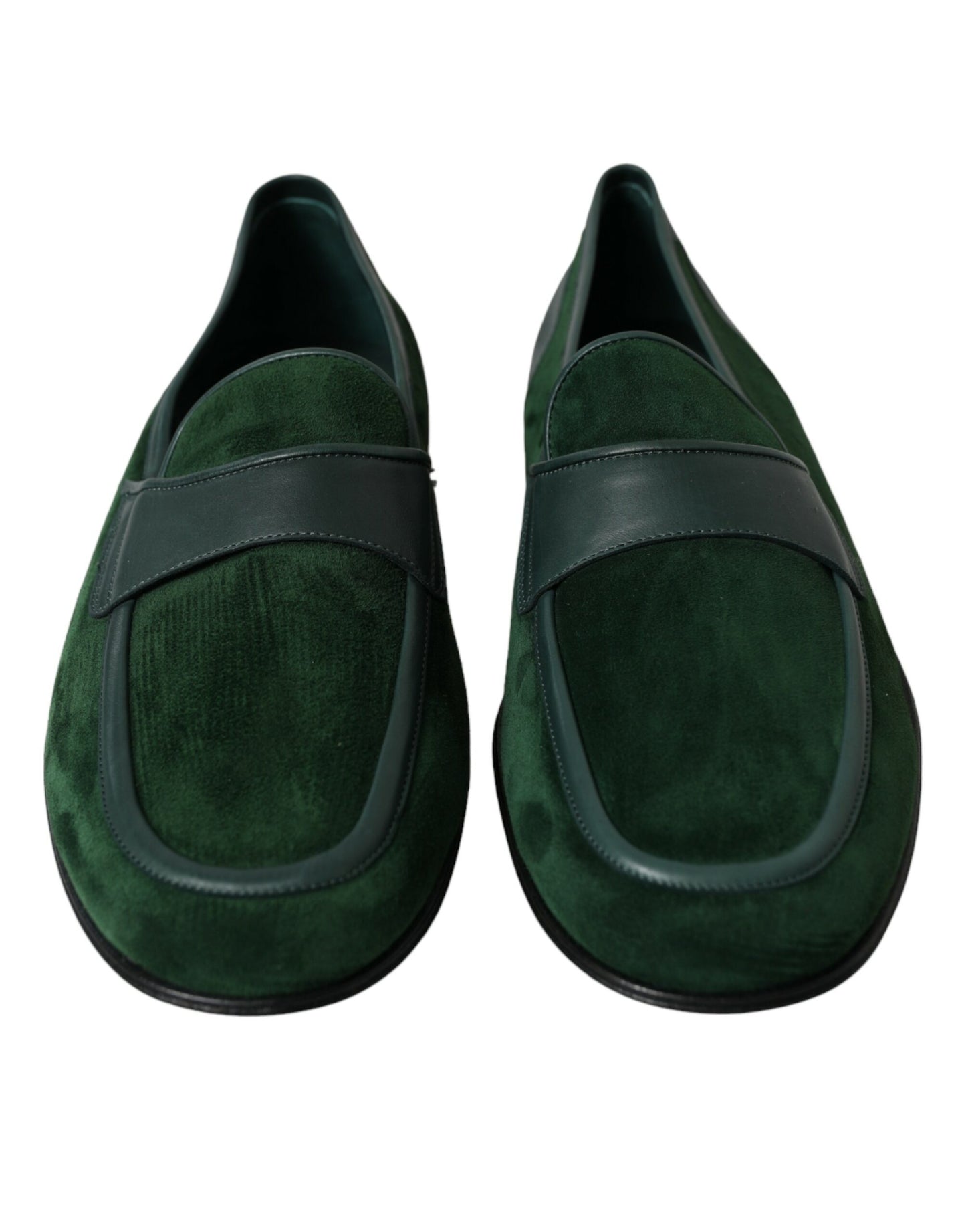 Dolce & Gabbana Emerald Velvet Leather Loafers for Men EU43 / US10