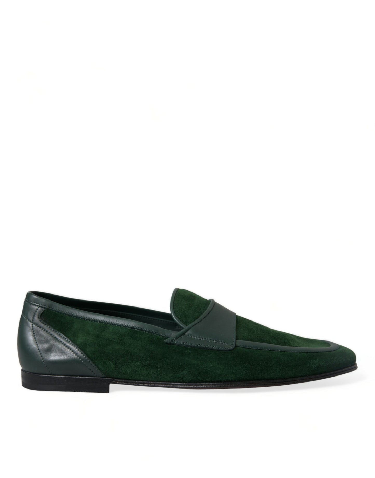 Dolce & Gabbana Emerald Velvet Leather Loafers for Men EU43 / US10