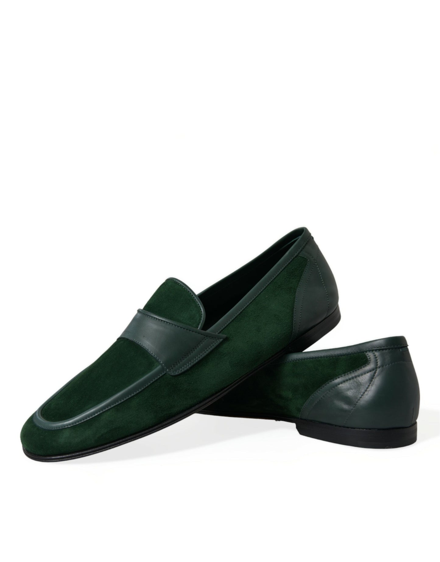 Dolce & Gabbana Emerald Velvet Leather Loafers for Men EU43 / US10