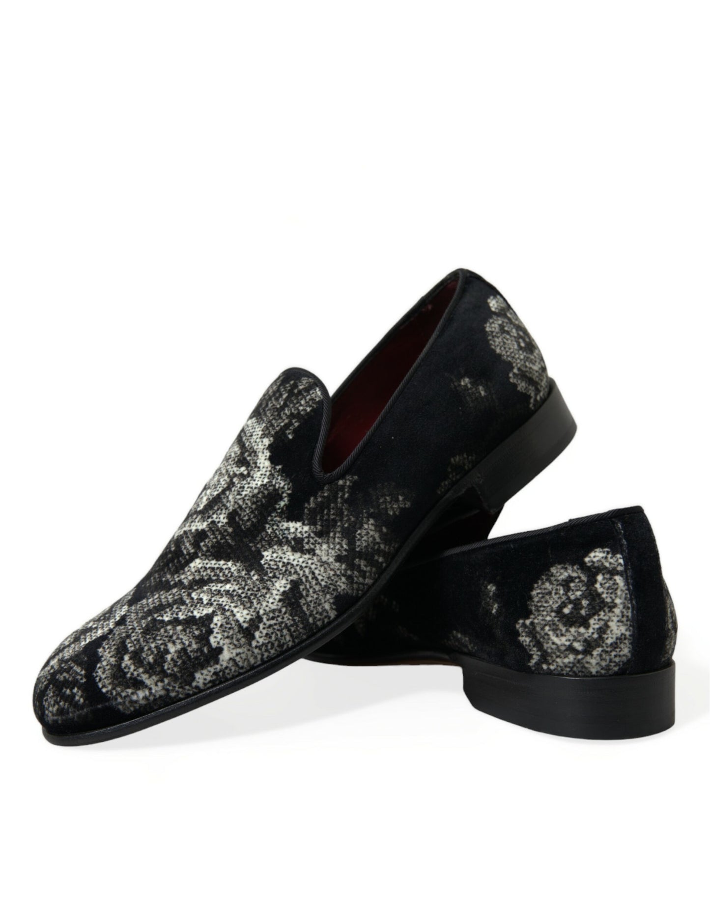 Dolce & Gabbana Elegant Floral Velvet Loafers EU39 / US6