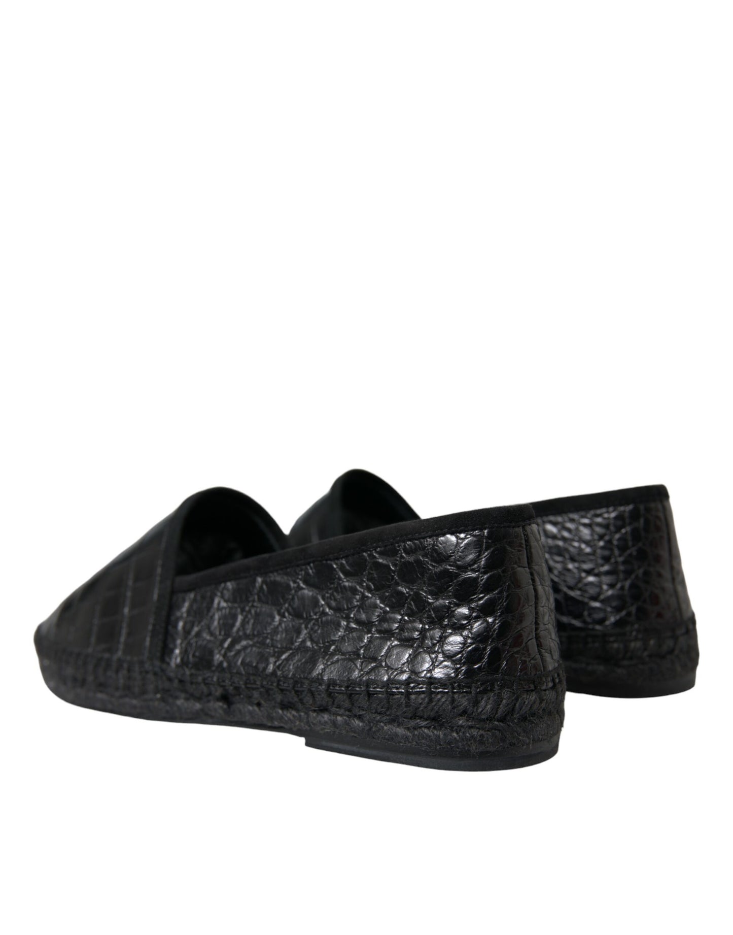 Dolce & Gabbana Exotic Black Leather Espadrilles EU43 / US10