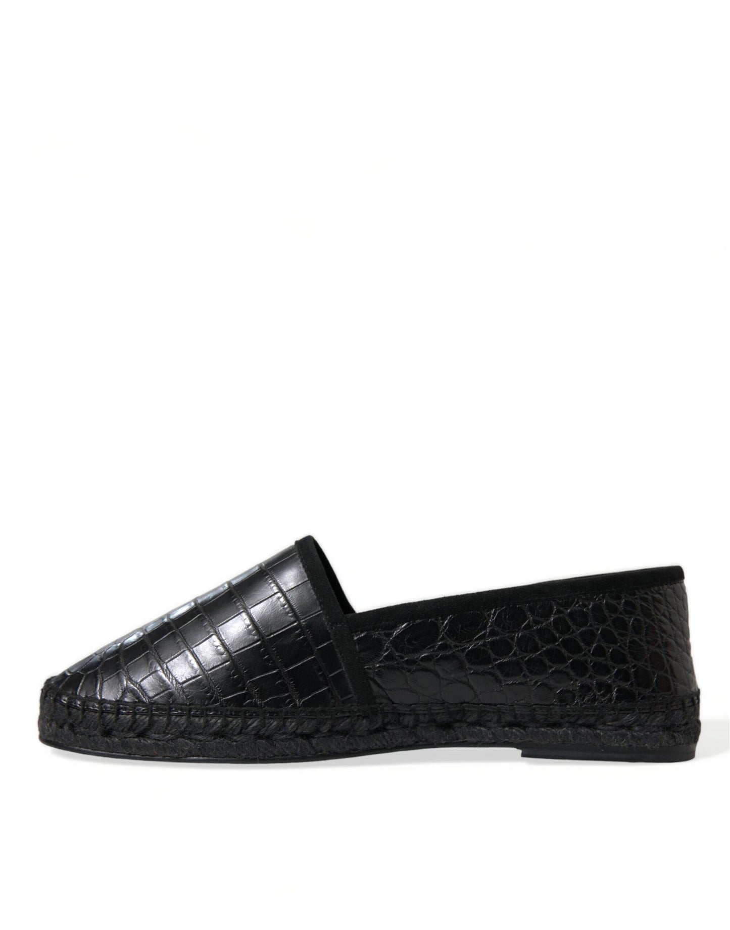 Dolce & Gabbana Exotic Black Leather Espadrilles EU43 / US10