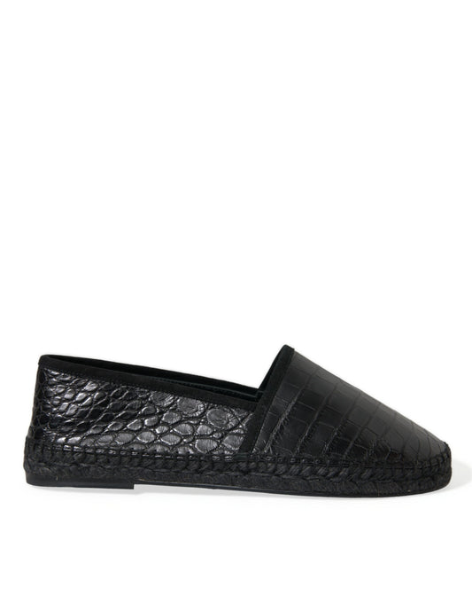 Dolce & Gabbana Exotic Black Leather Espadrilles EU43 / US10