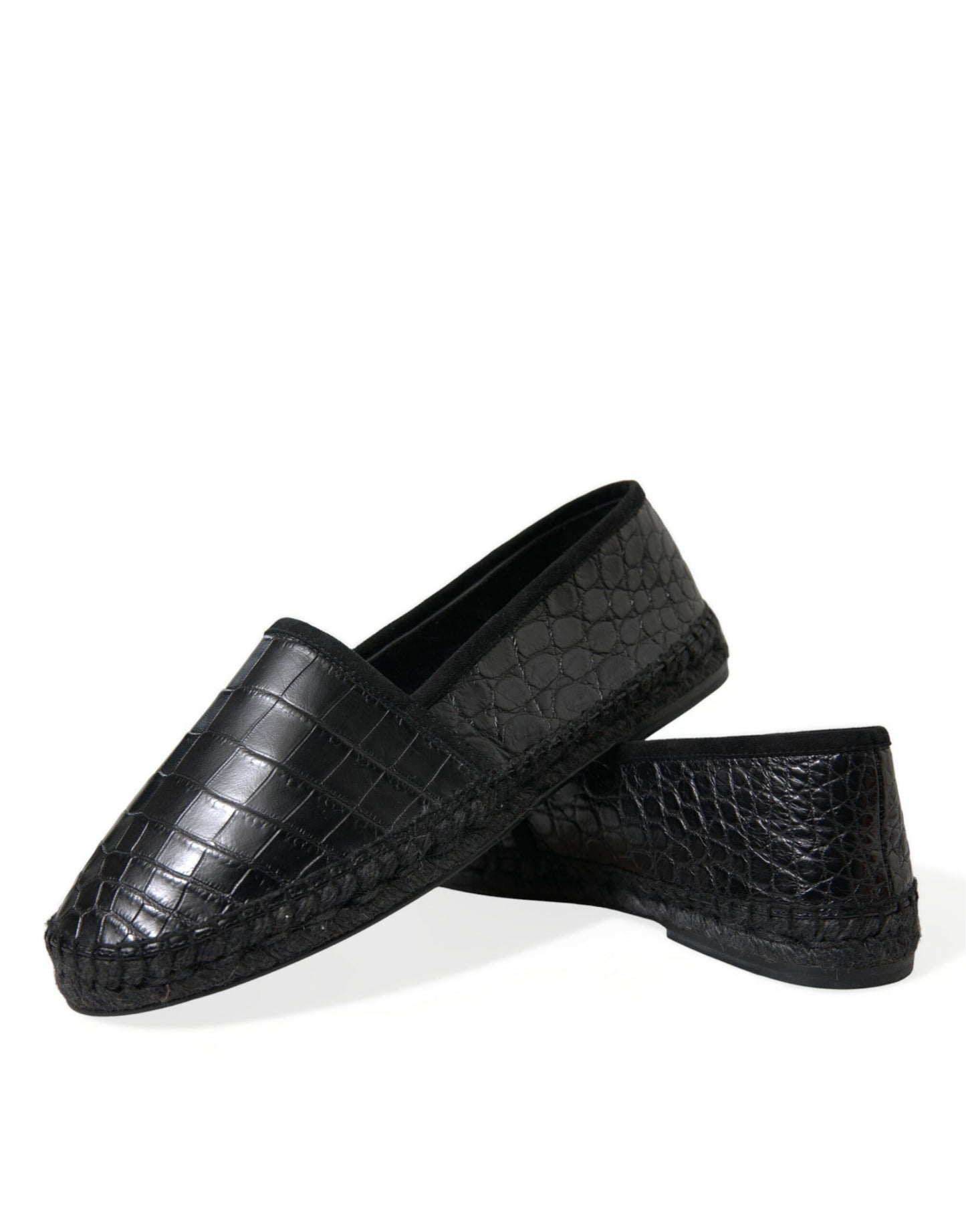 Dolce & Gabbana Exotic Black Leather Espadrilles EU43 / US10