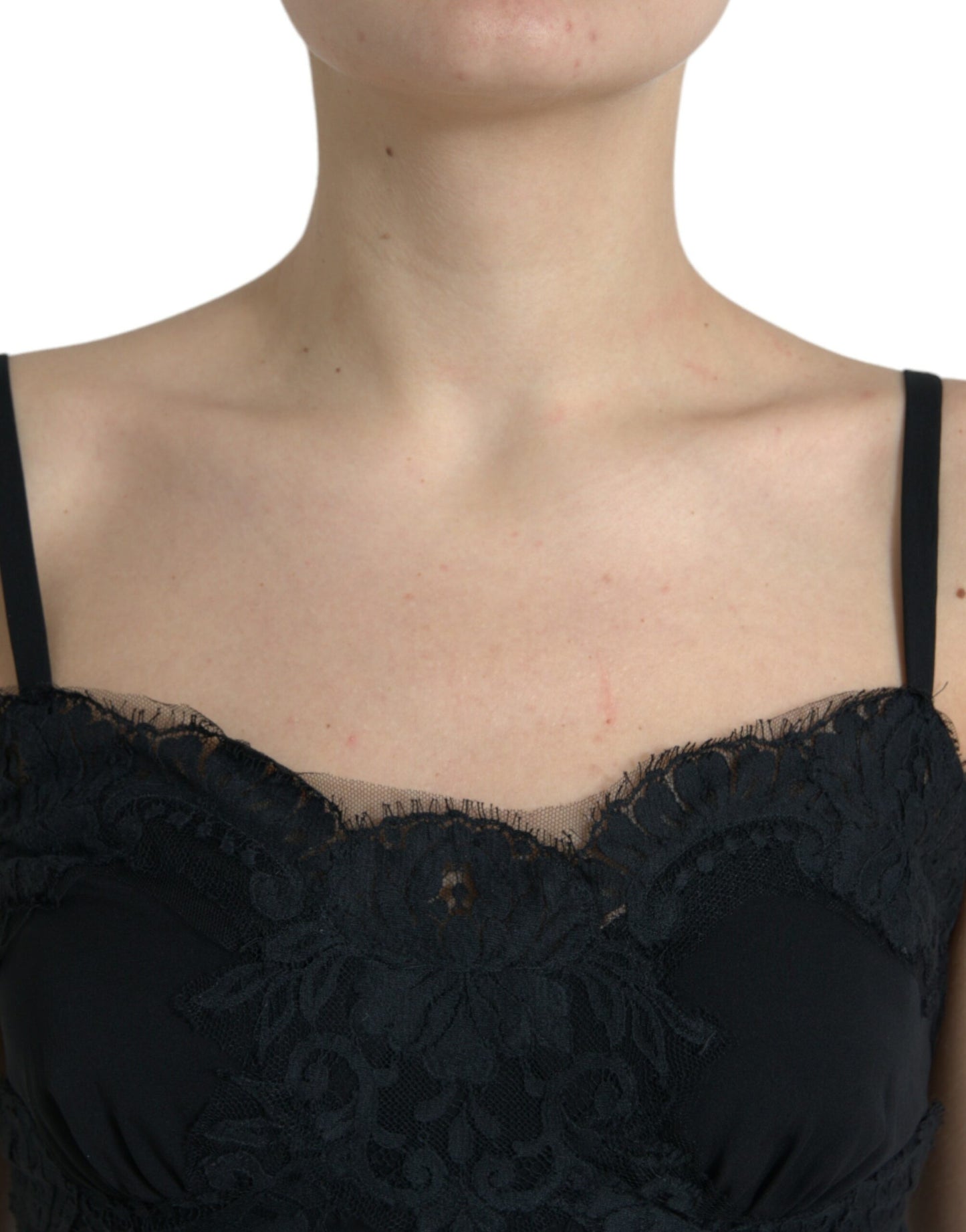 Dolce & Gabbana Elegant Black Silk Lace Tank Top IT40 | S