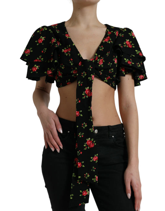 Dolce & Gabbana Floral Print Cropped Top Luxe Fashion IT40 | S