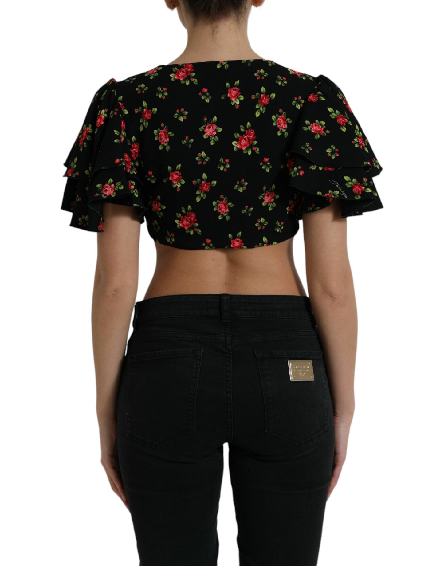 Dolce & Gabbana Floral Print Cropped Top Luxe Fashion IT40 | S