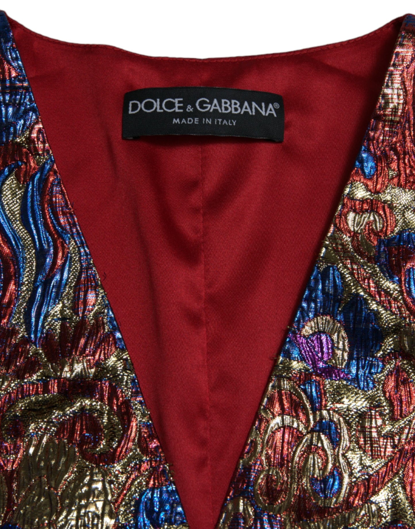 Dolce & Gabbana Multicolor Floral Print Jacquard Waistcoat Vest IT40 | S