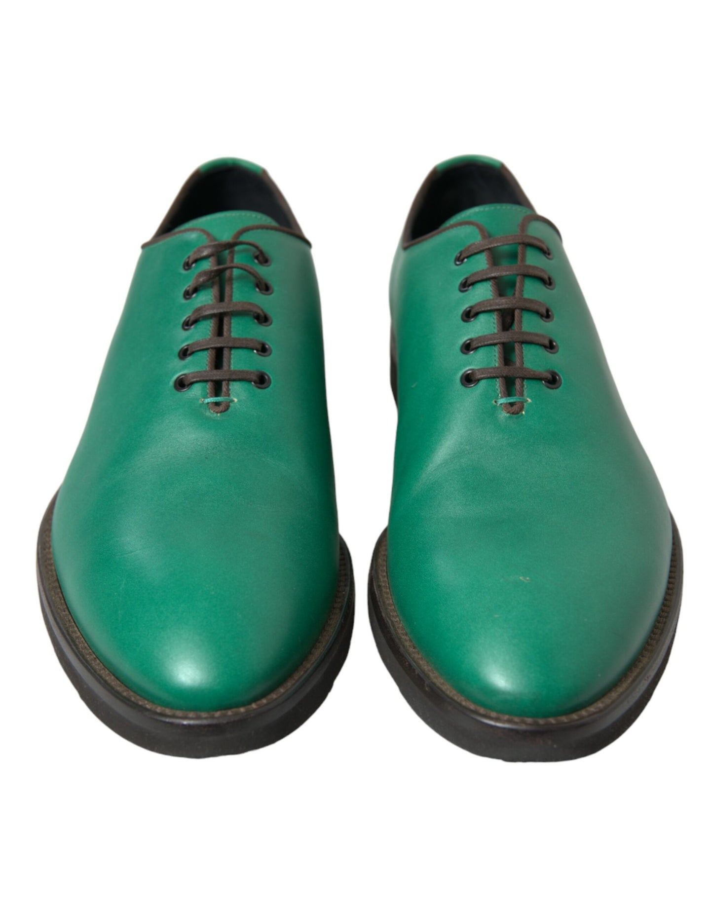 Dolce & Gabbana Elegant Green Leather Oxford Dress Shoes EU44 / US11