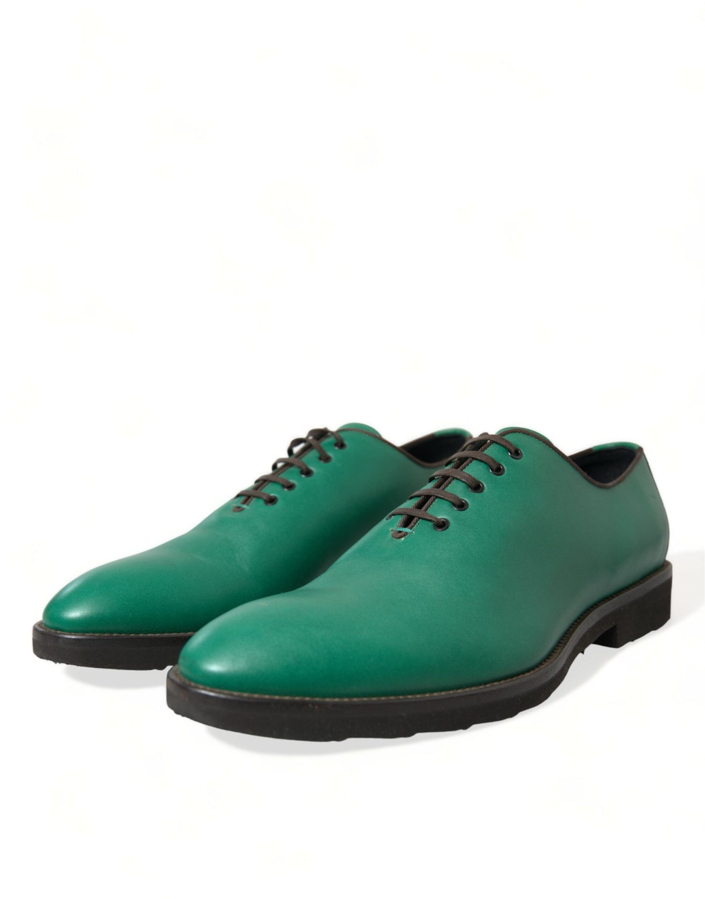 Dolce & Gabbana Elegant Green Leather Oxford Dress Shoes EU44 / US11