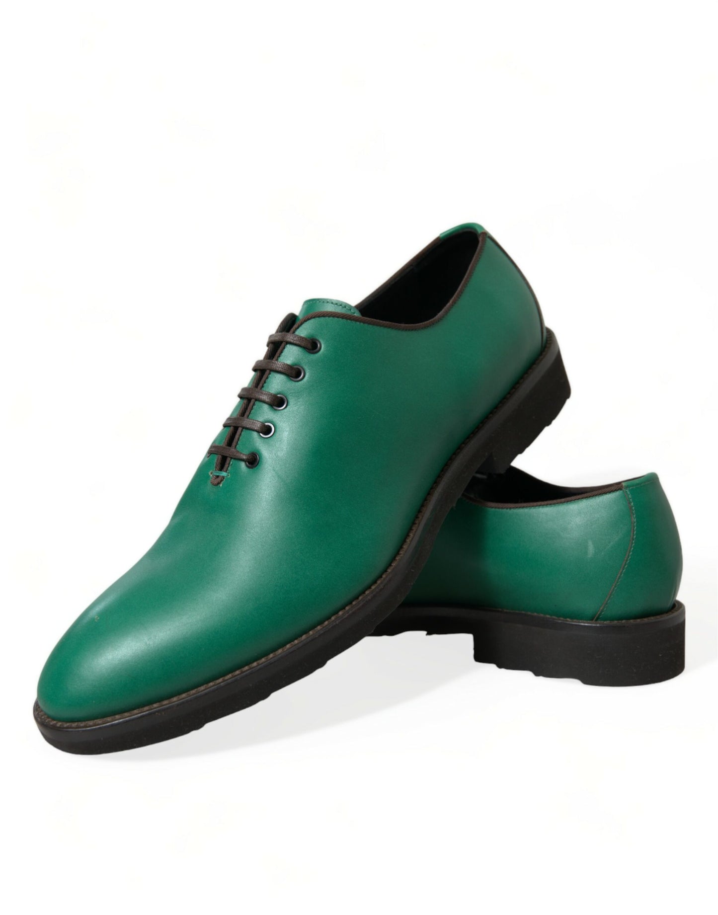 Dolce & Gabbana Elegant Green Leather Oxford Dress Shoes EU44 / US11