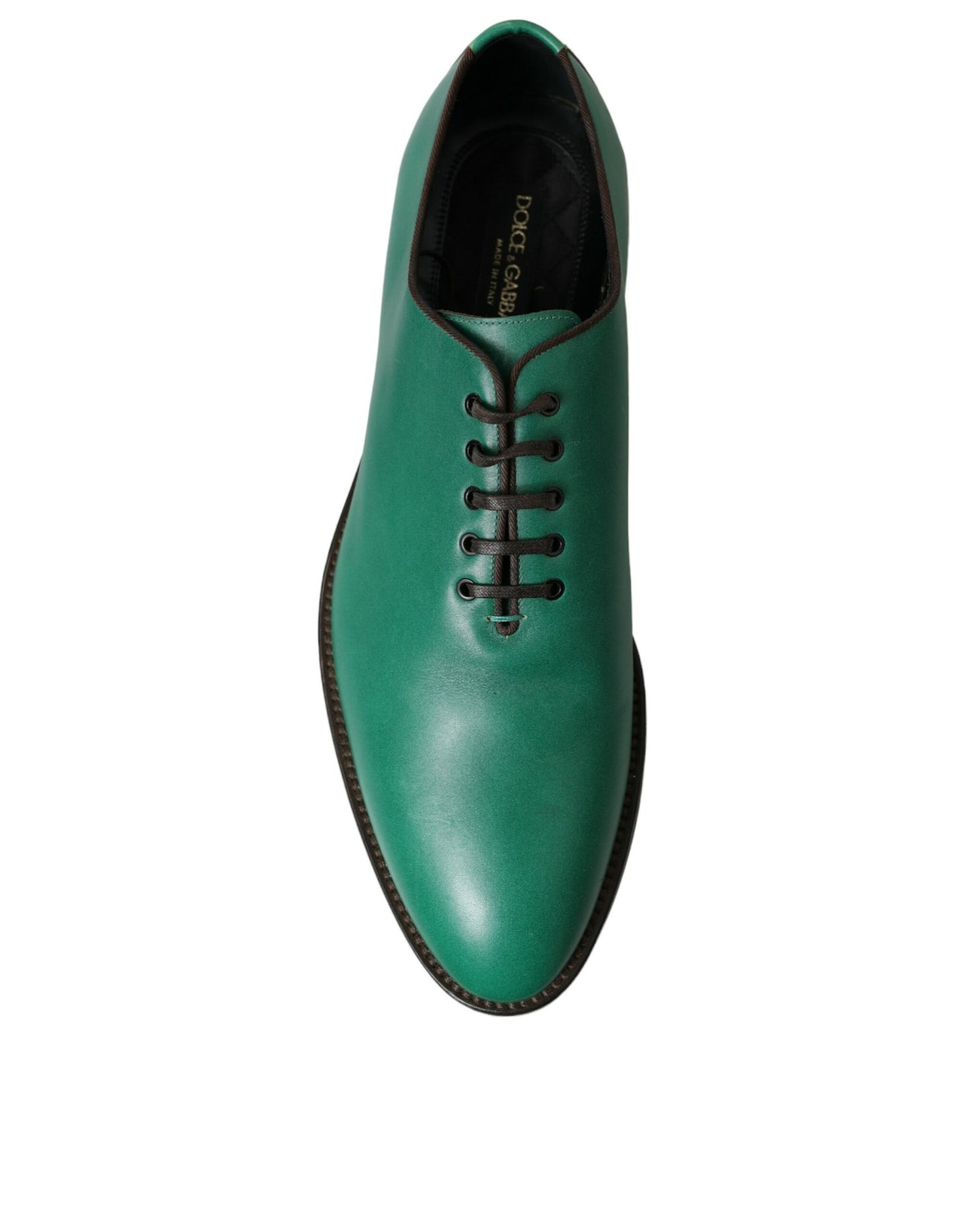 Dolce & Gabbana Elegant Green Leather Oxford Dress Shoes EU44 / US11