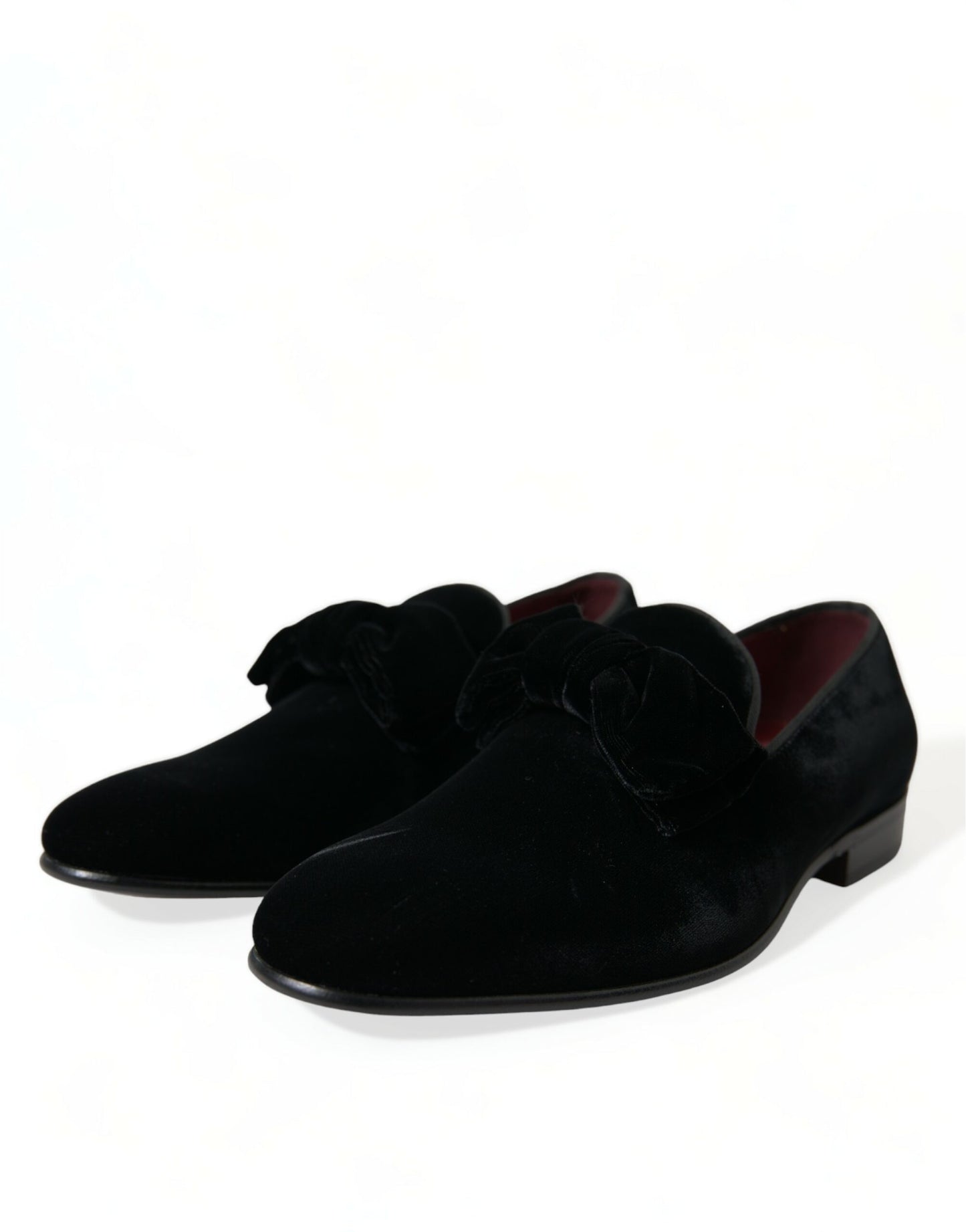 Dolce & Gabbana Elegant Black Velvet Loafers - Men's Luxury Footwear EU40 / US7