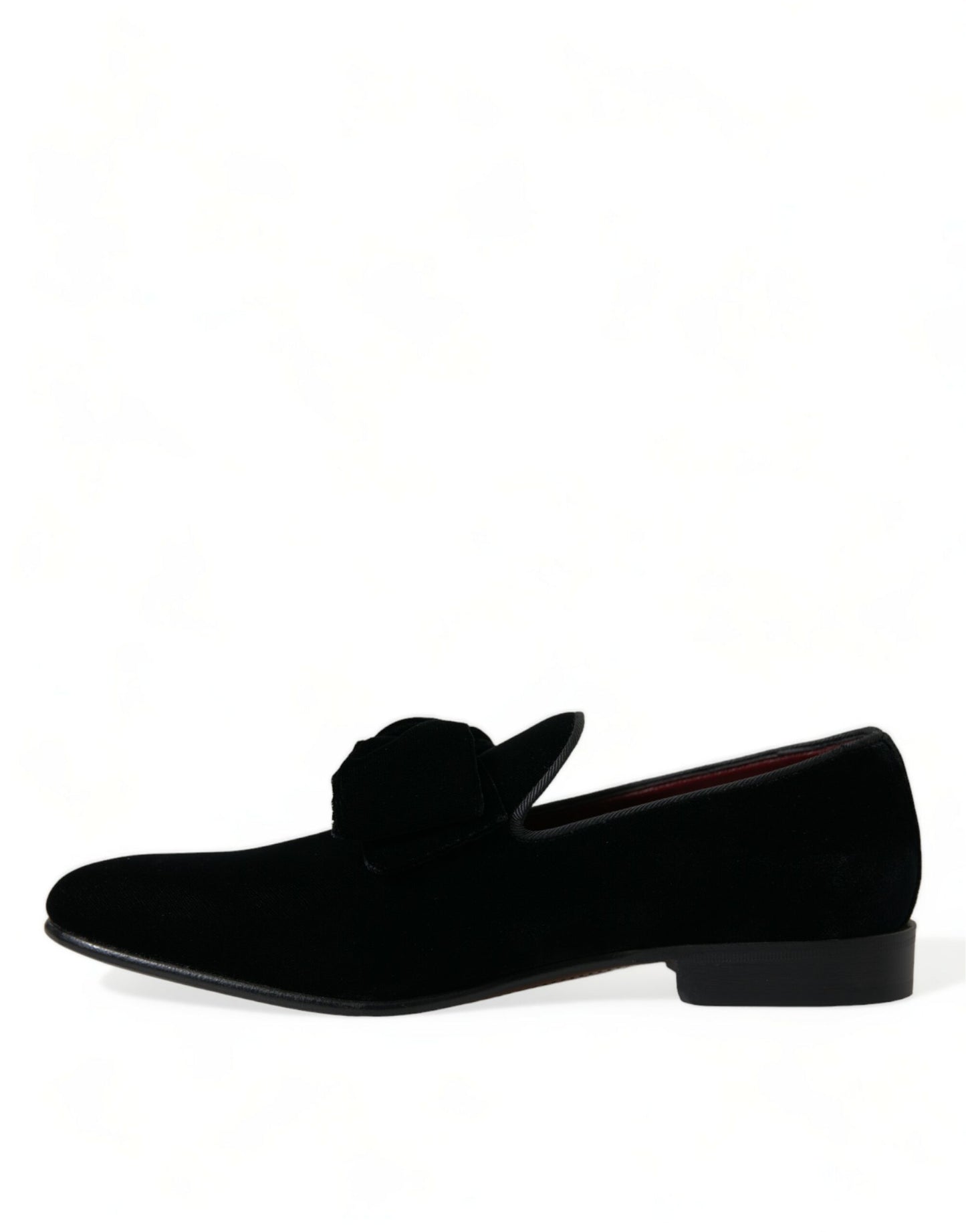 Dolce & Gabbana Elegant Black Velvet Loafers - Men's Luxury Footwear EU40 / US7