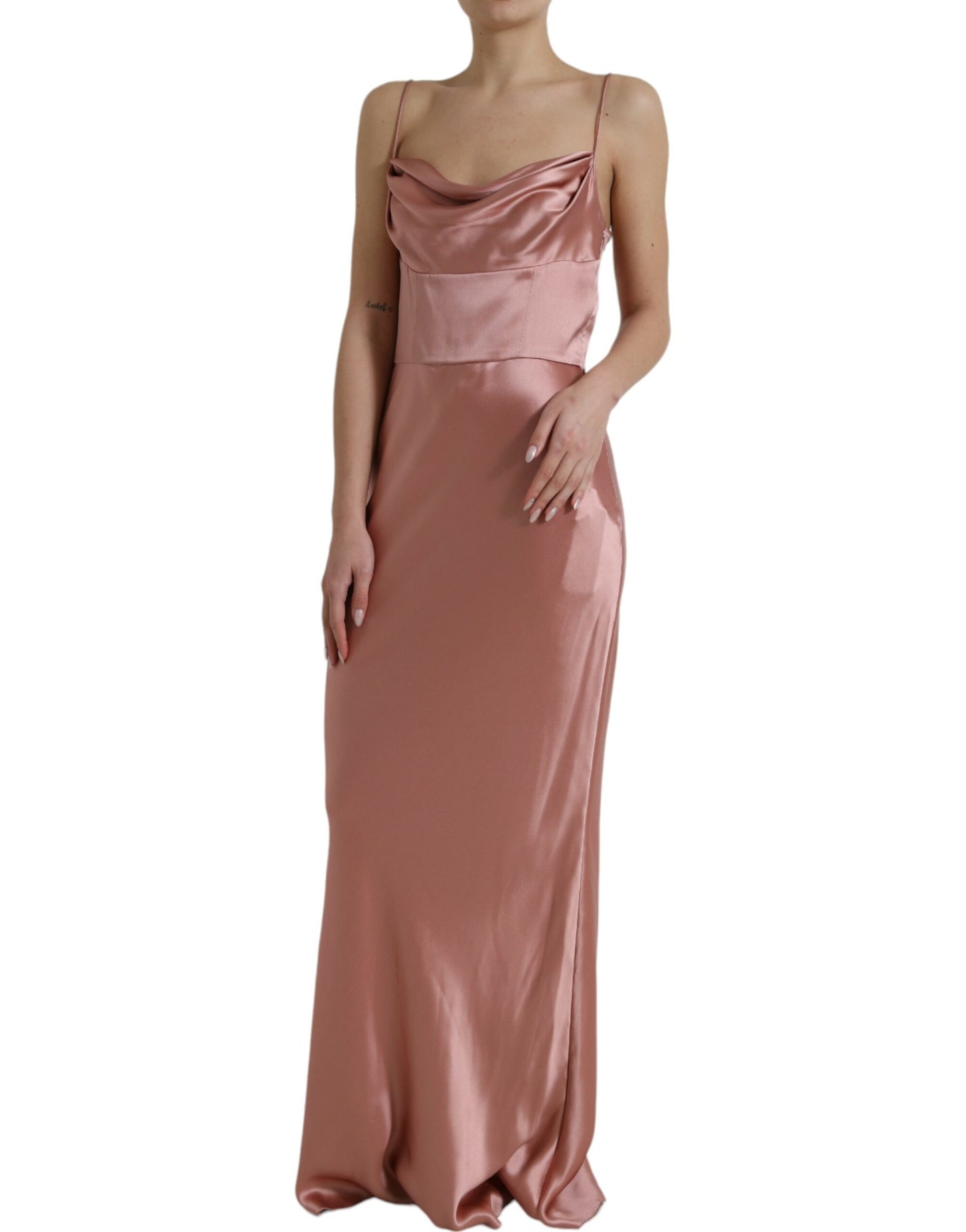 Dolce & Gabbana Elegant Long Silk Gown in Pink IT44 | L