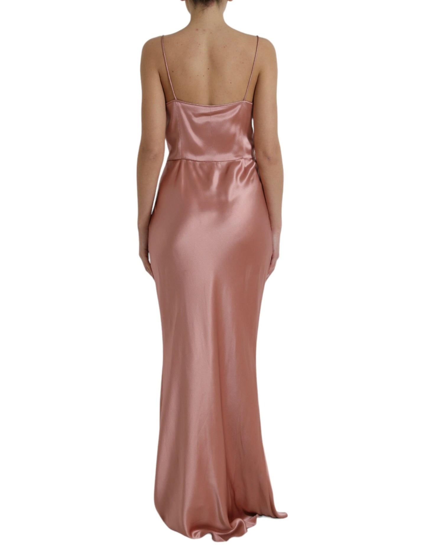 Dolce & Gabbana Elegant Long Silk Gown in Pink IT44 | L